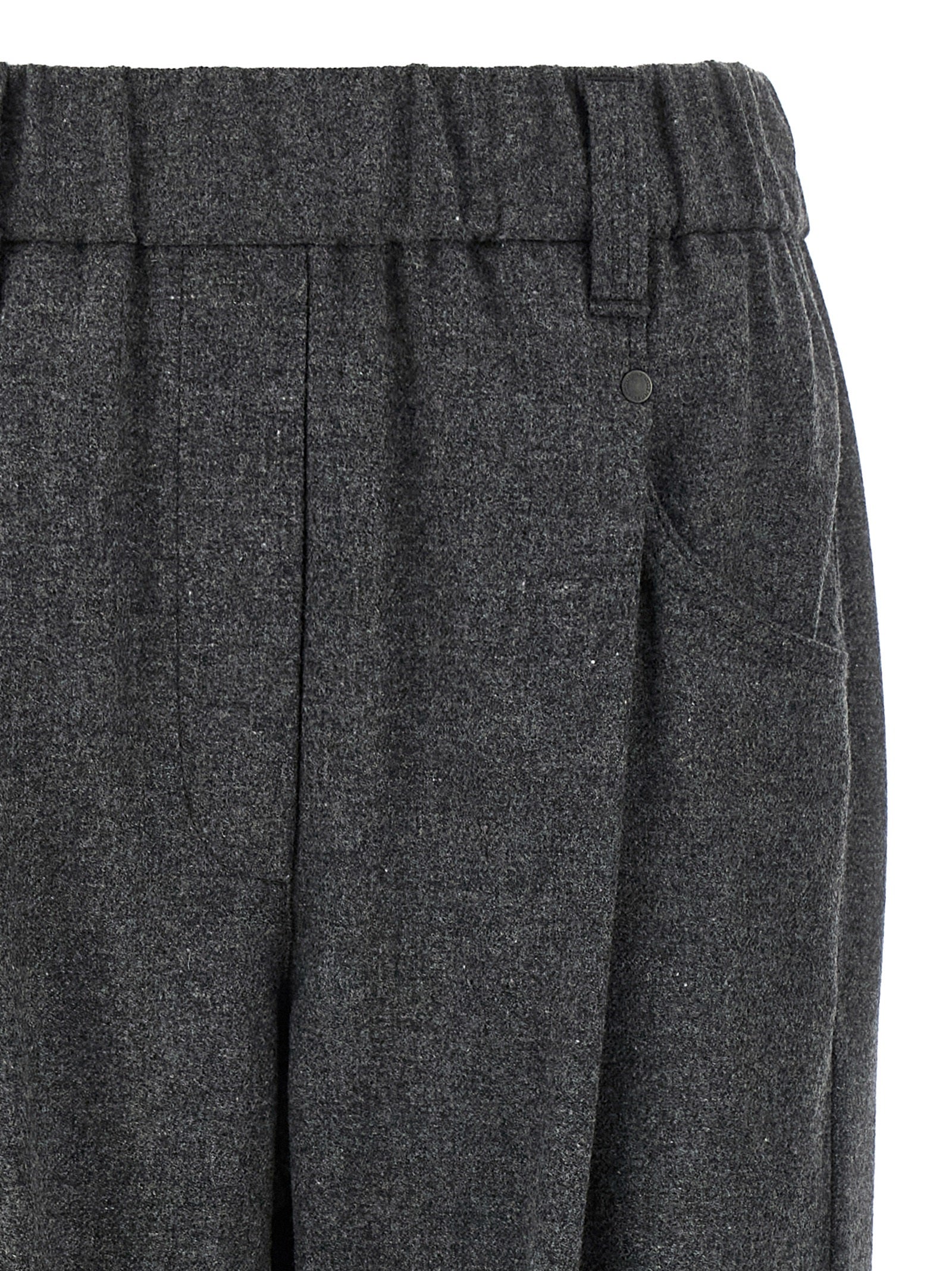 Brunello Cucinelli Gray Virgin Wool Casual Pants