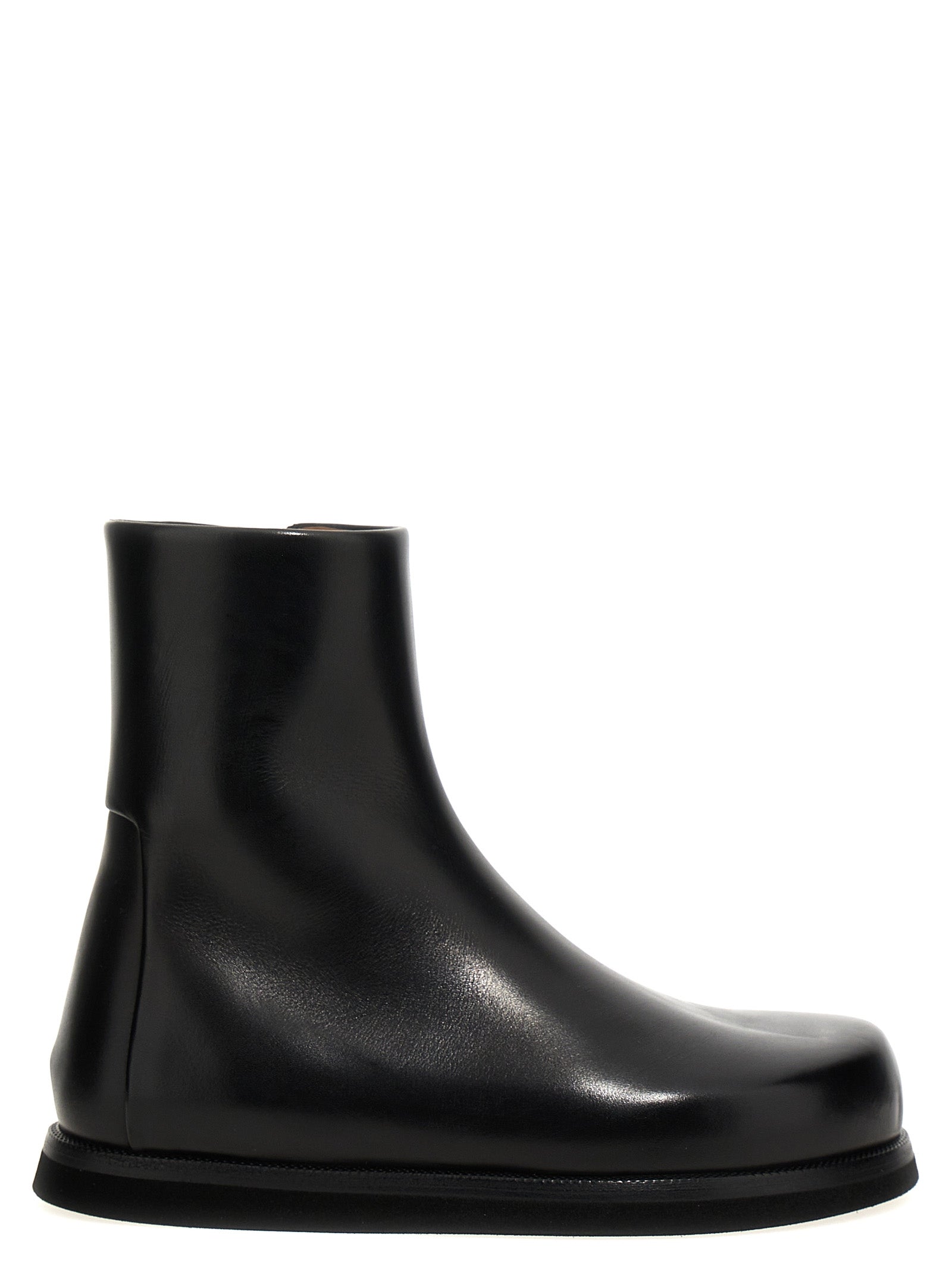 Marsell Black Calfskin Ankle Boots