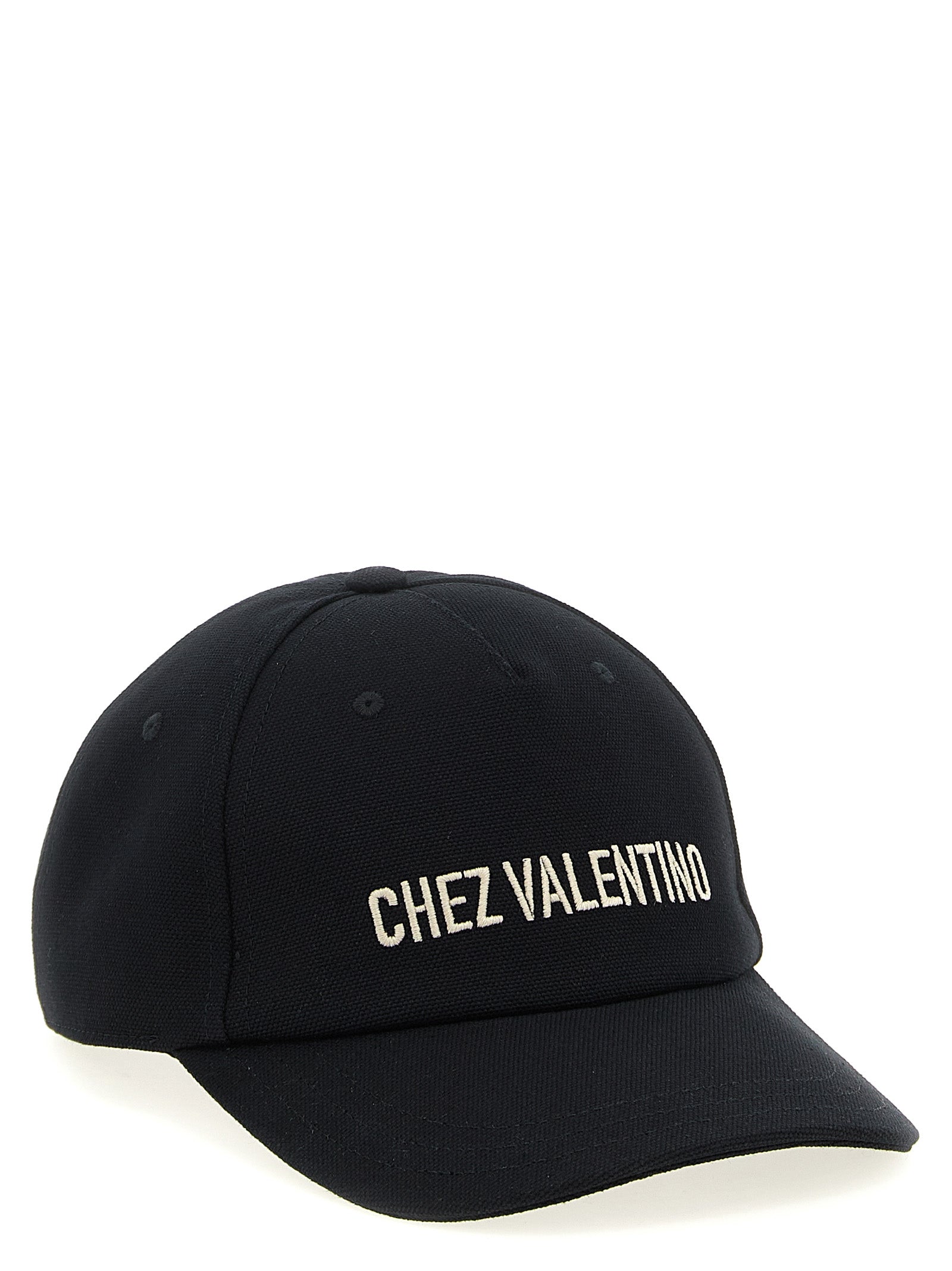 Valentino Garavani Black Cotton Cap (Baseball Hat)