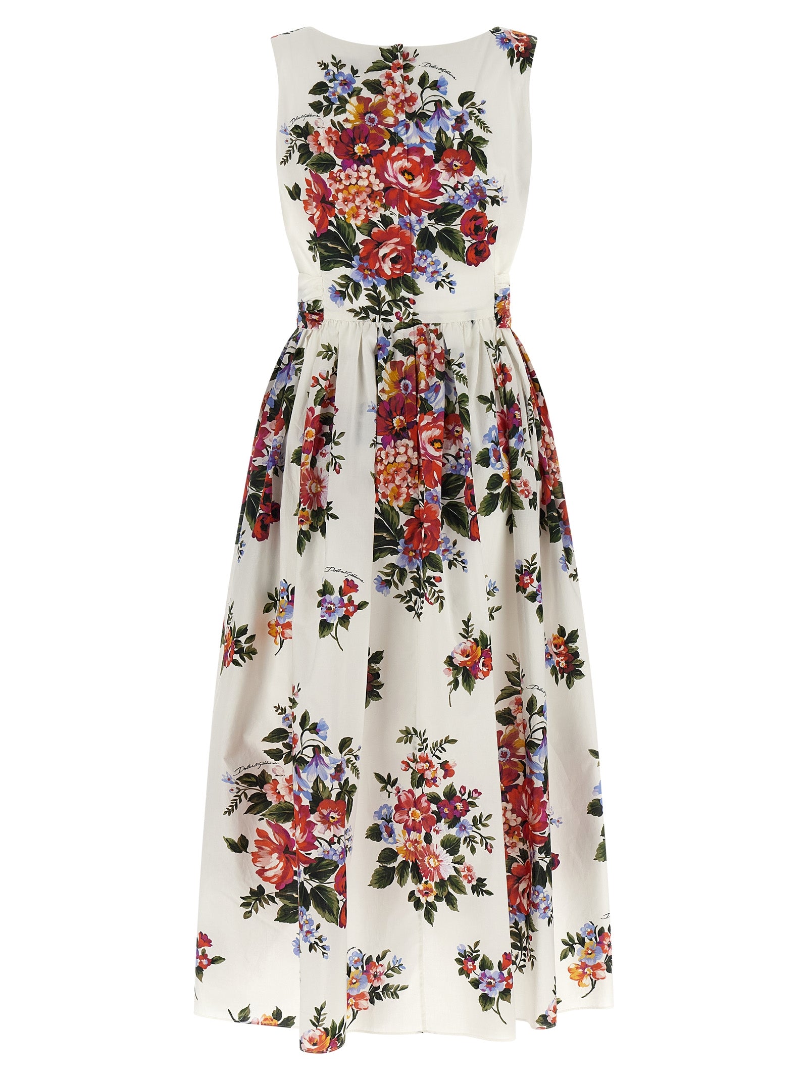 Dolce & Gabbana White Cotton Midi Dress
