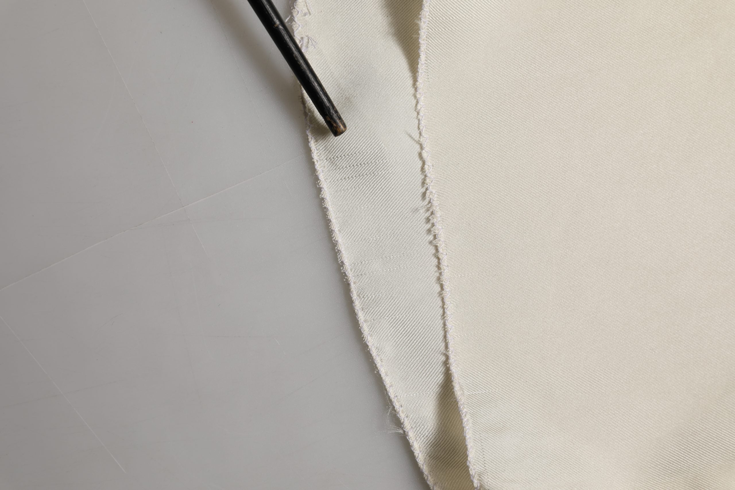 Dolce & Gabbana Off White Silk Straight Wide Leg Trouser Pants