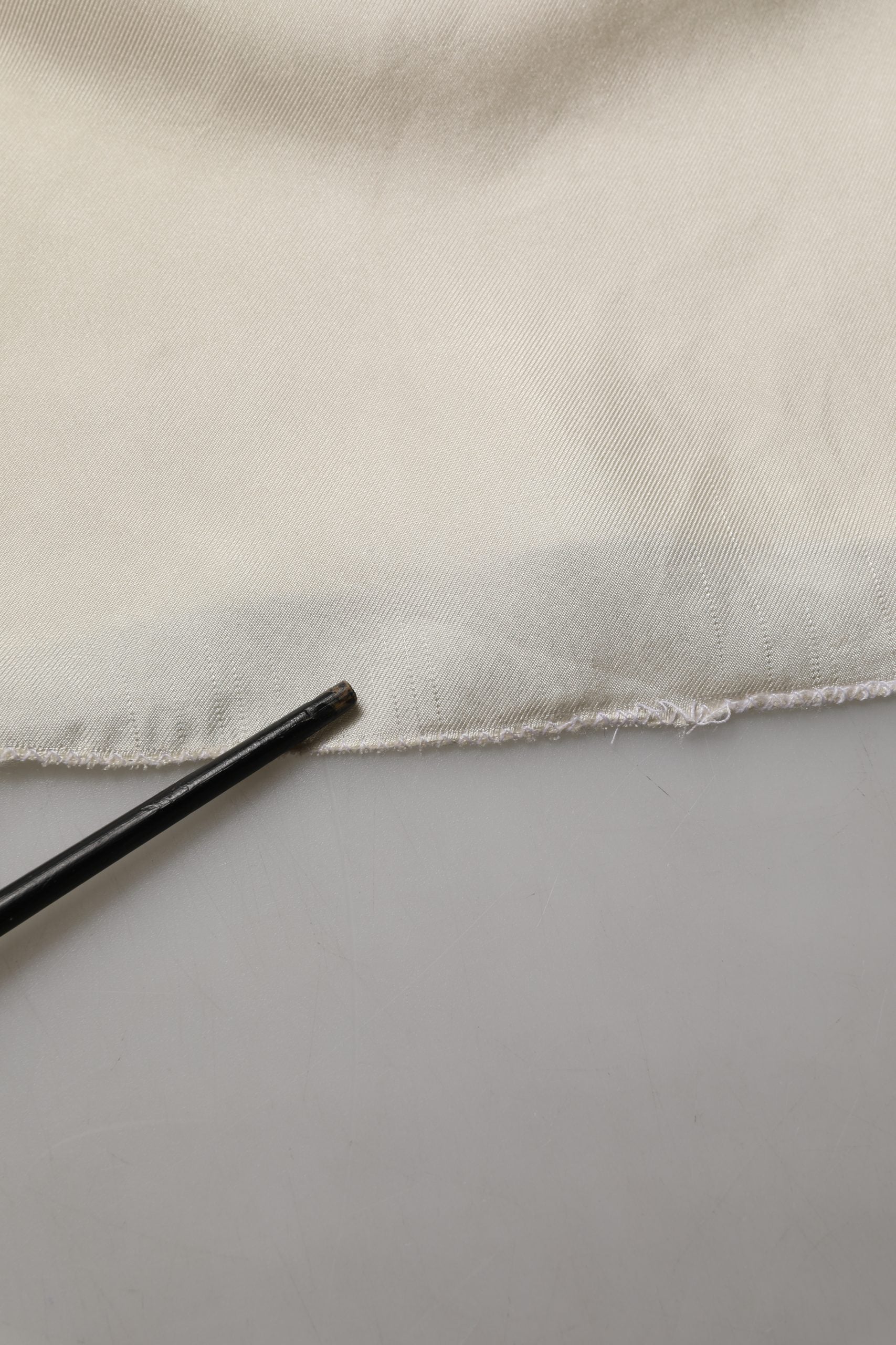 Dolce & Gabbana Off White Silk Straight Wide Leg Trouser Pants