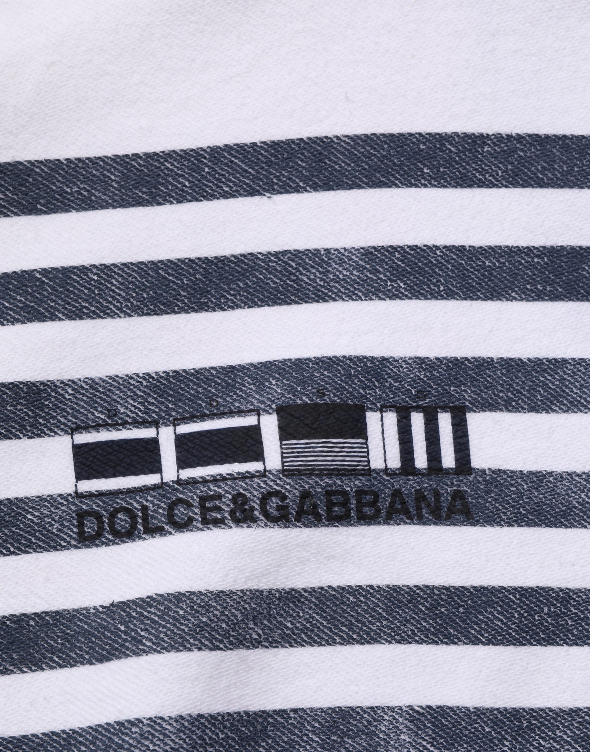 Dolce & Gabbana White Blue Stripe Hooded Sweatshirt Sweater
