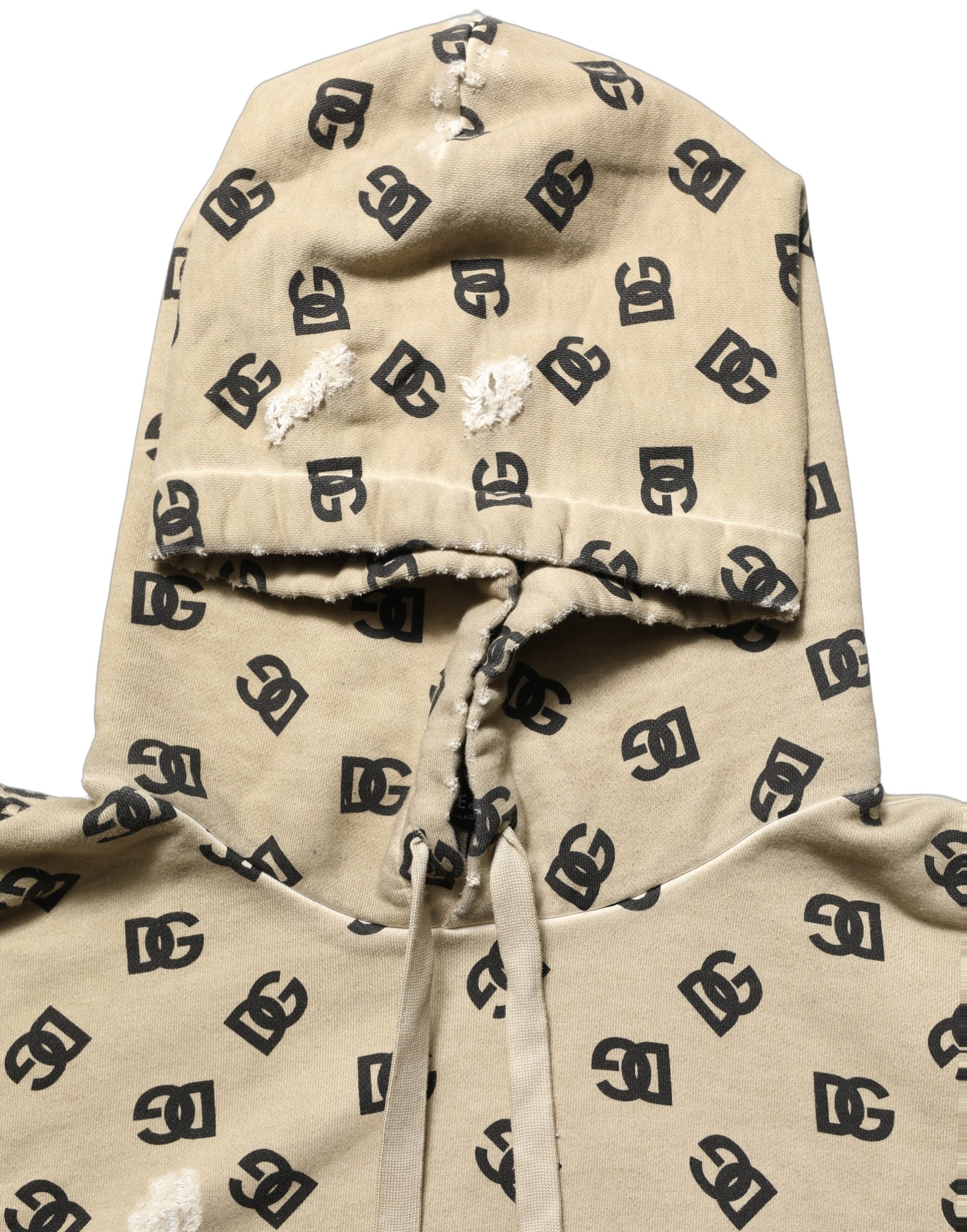Dolce & Gabbana Brown Cotton Logo Hooded Sweatshirt Sweater