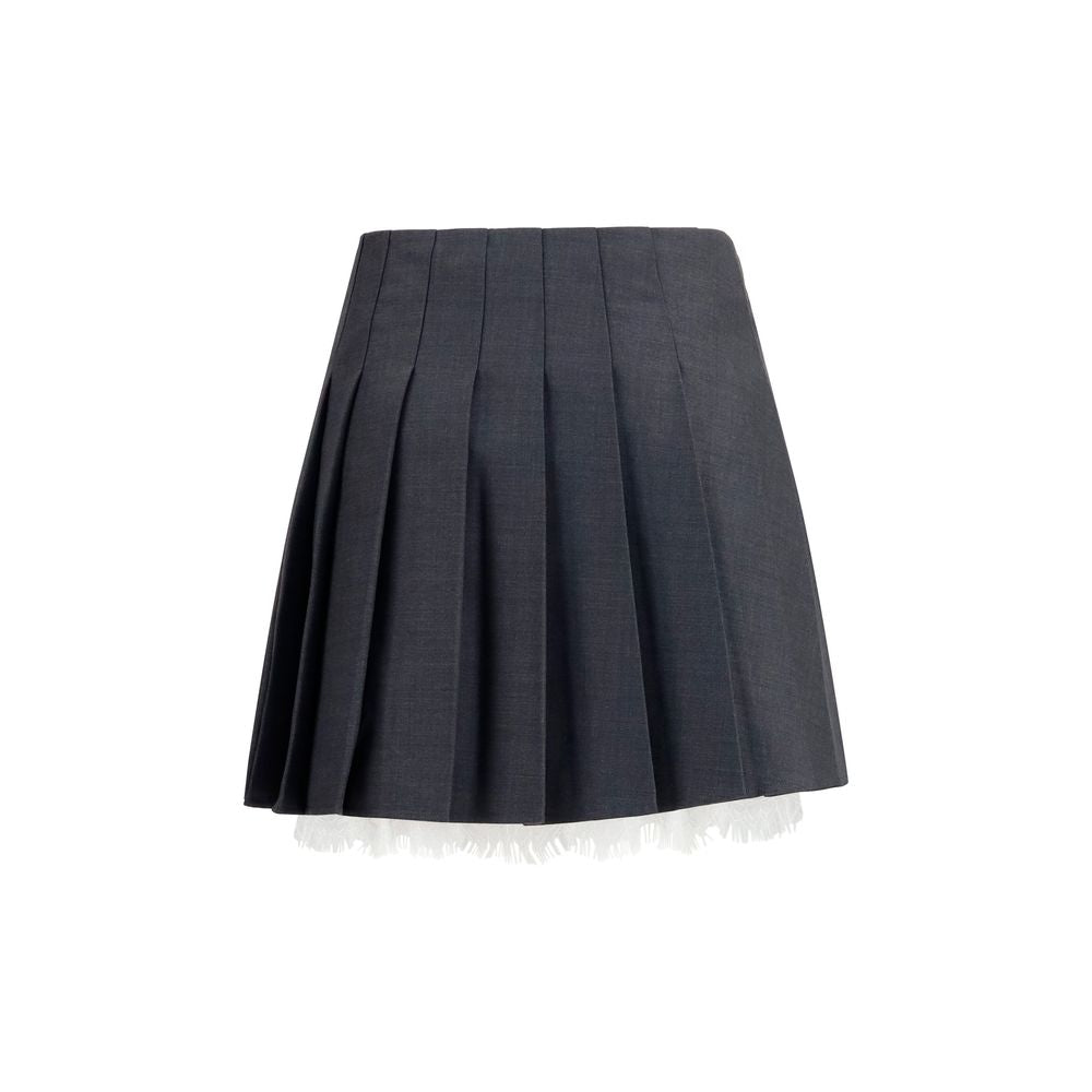 Self-Portrait Gray Polyamide Mini Skirt