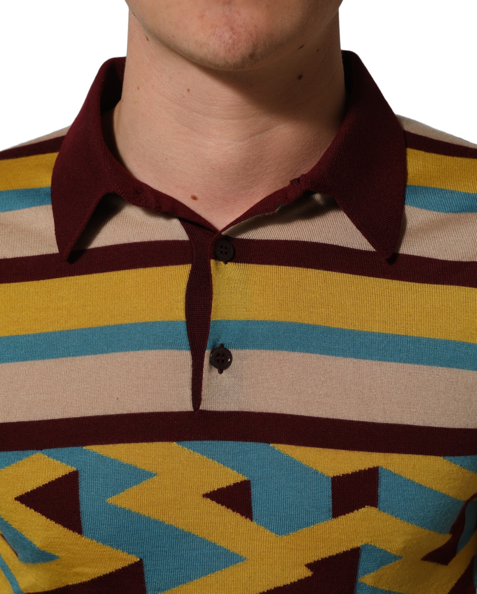 Dolce & Gabbana Multicolor Knitted Cashmere Pullover Sweater