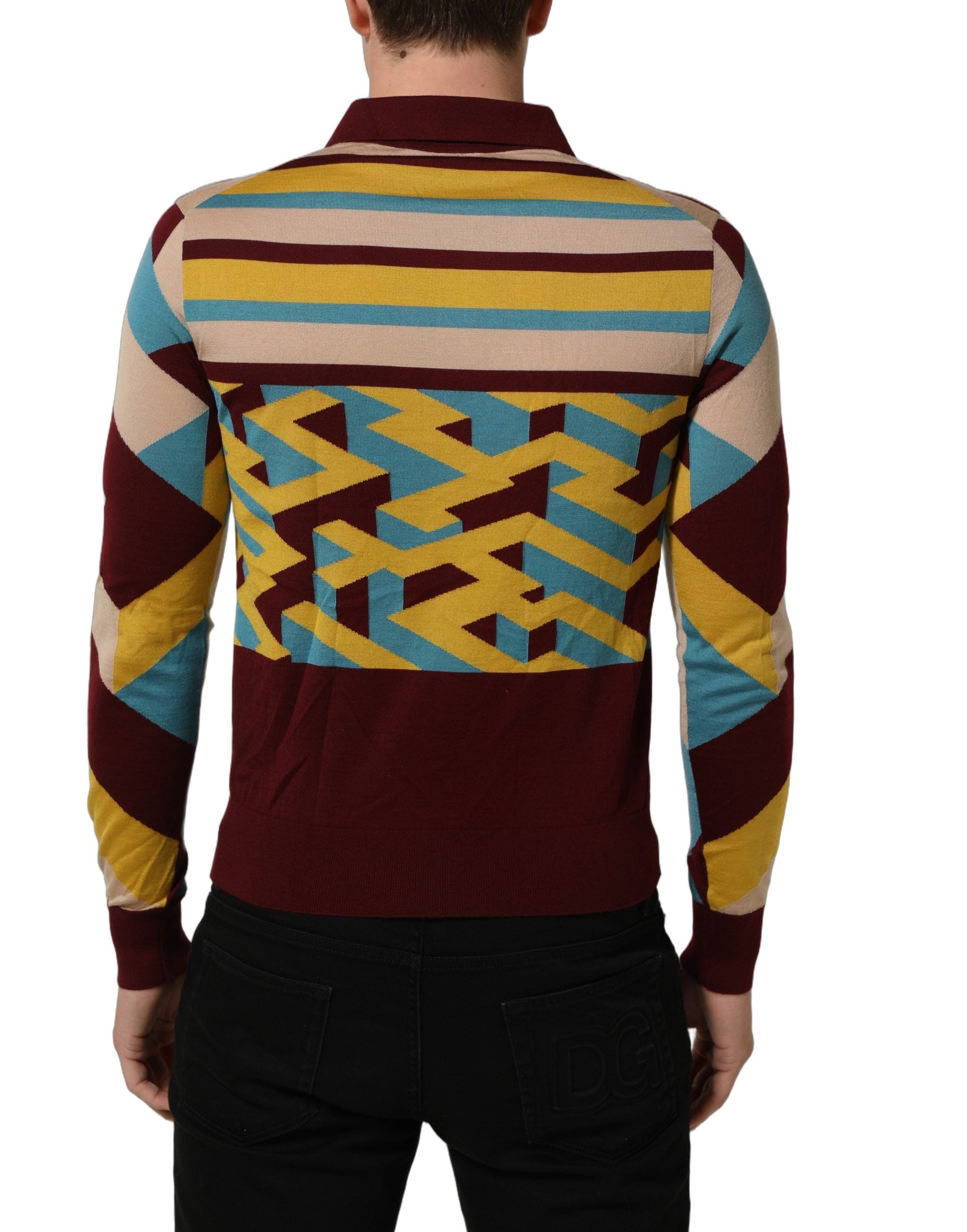 Dolce & Gabbana Multicolor Knitted Cashmere Pullover Sweater