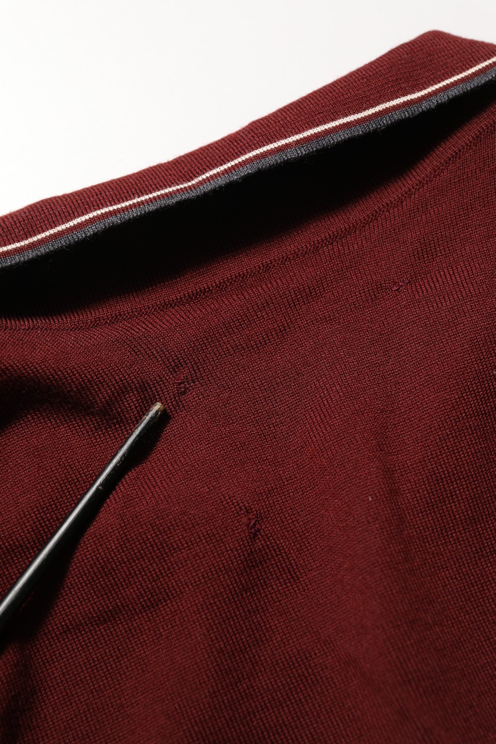 Dolce & Gabbana Burgundy Wool Knit Henley Pullover Sweater