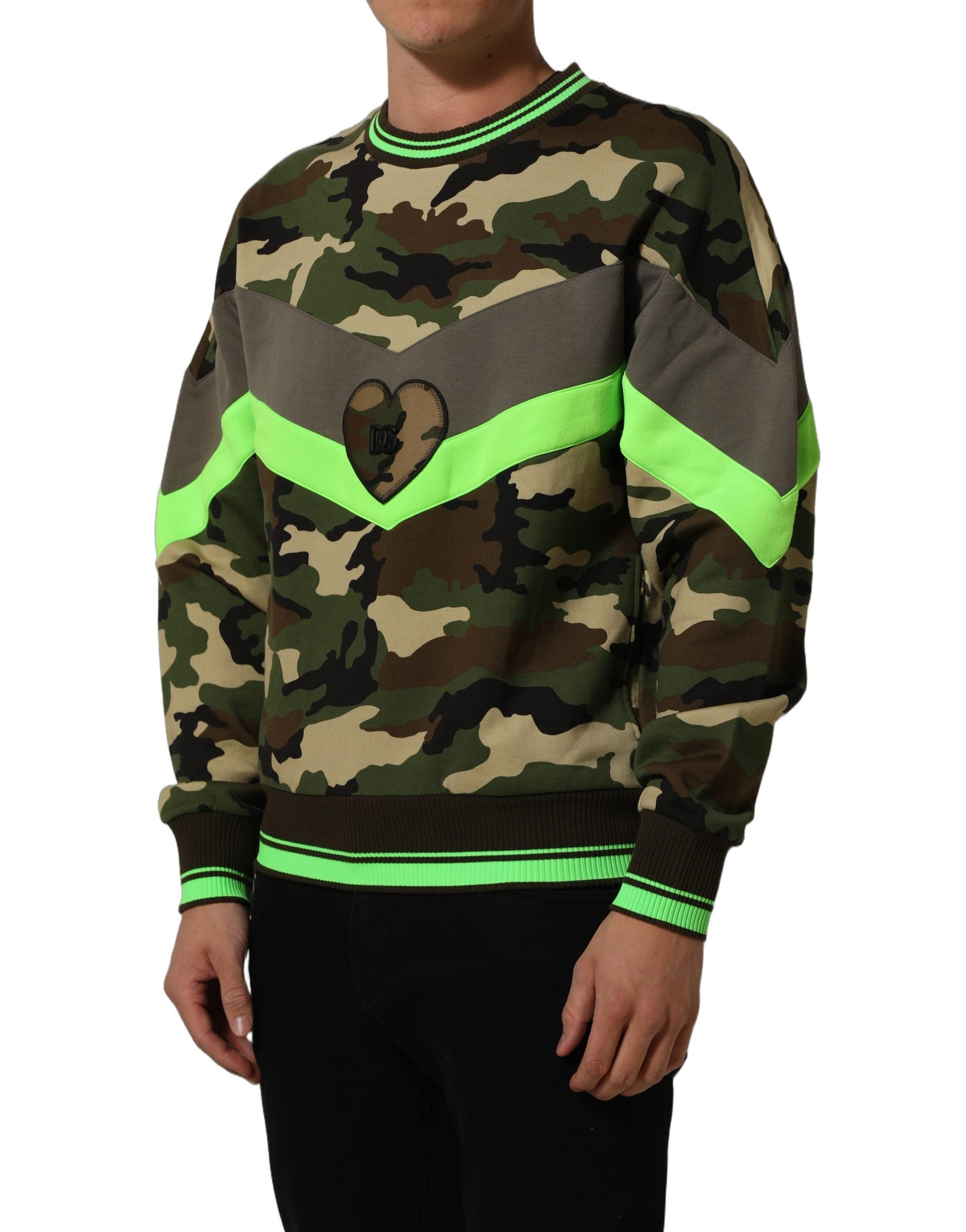 Dolce & Gabbana Multicolor Camouflage Sweatshirt Men Sweater