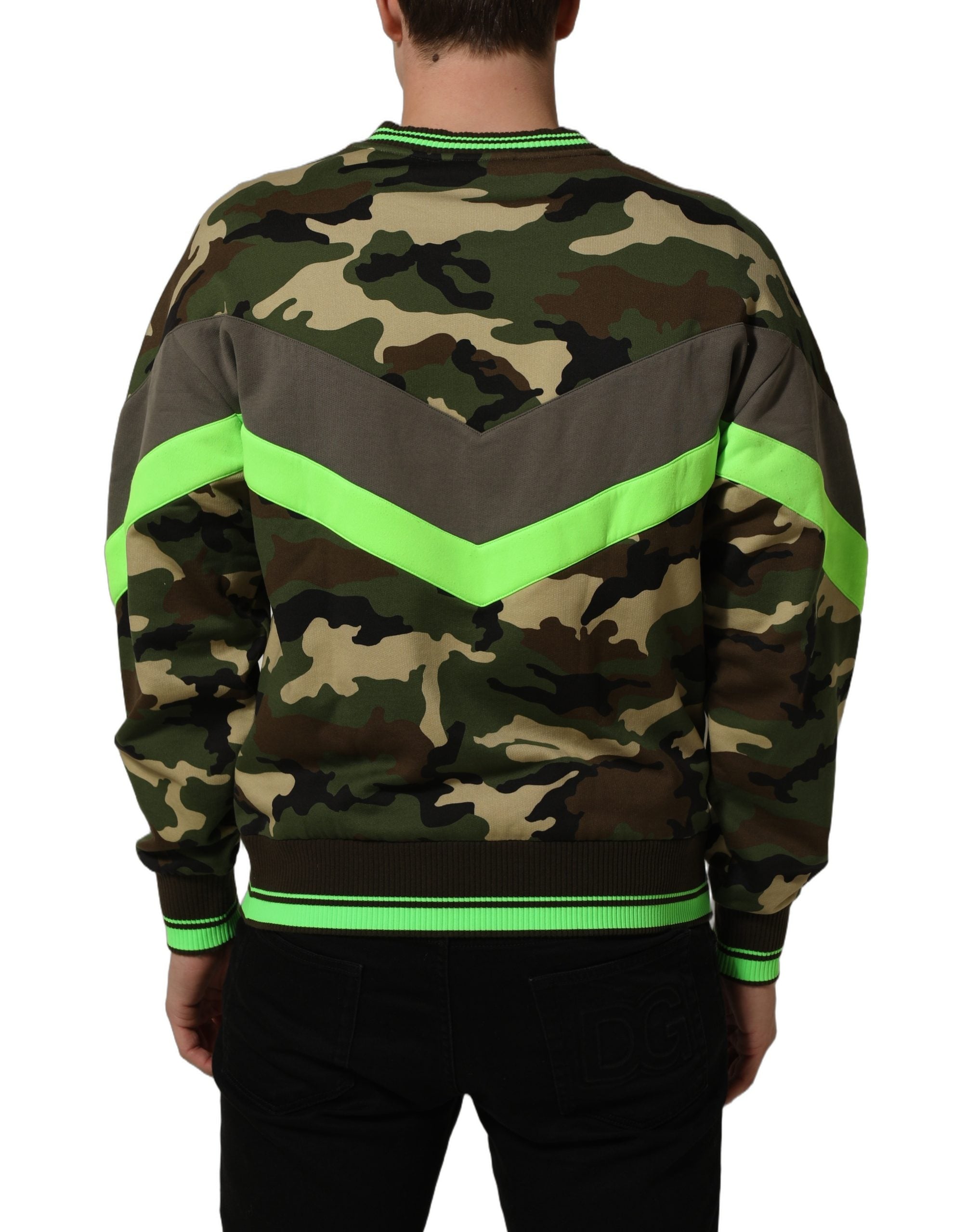Dolce & Gabbana Multicolor Camouflage Sweatshirt Men Sweater
