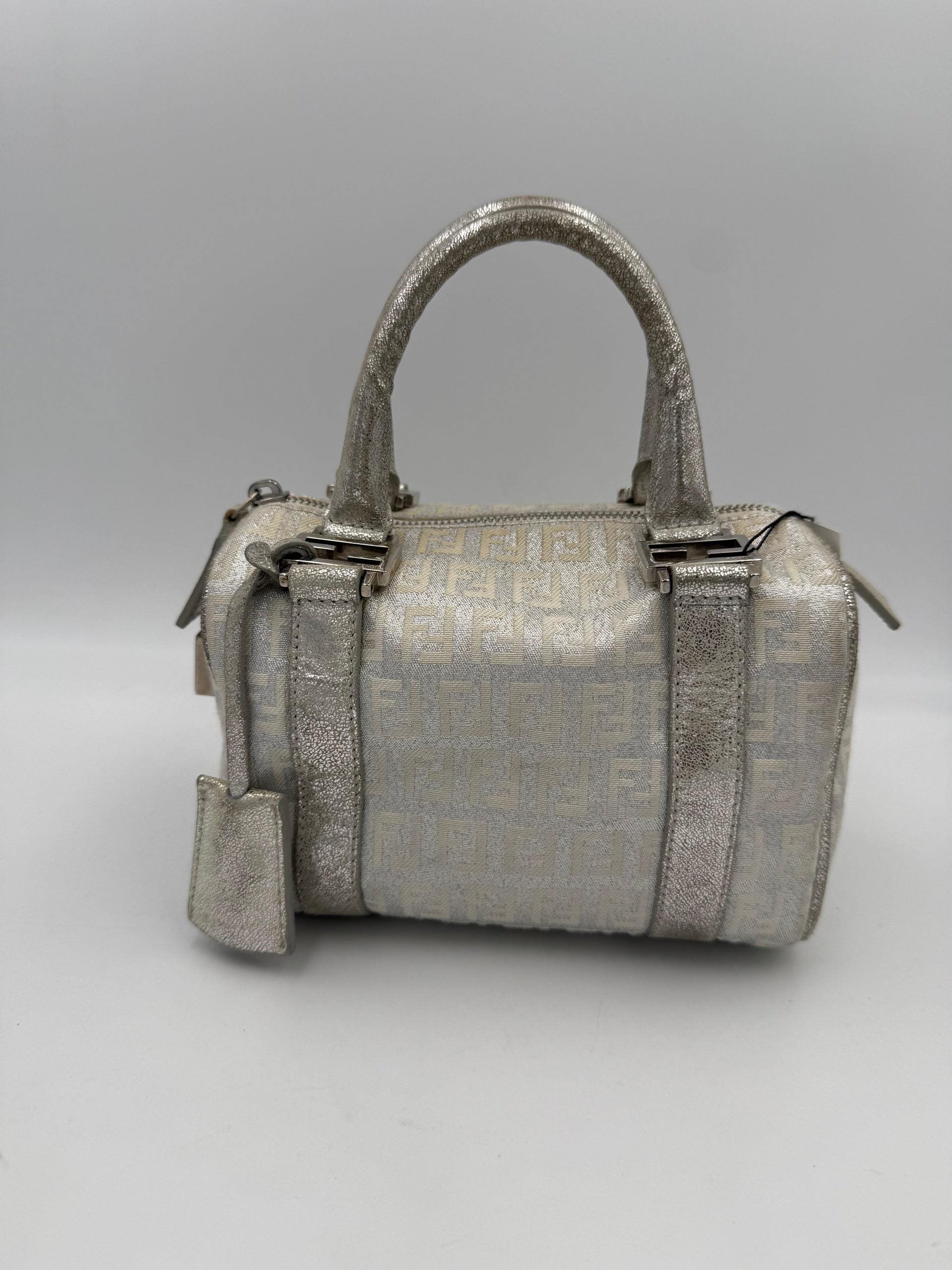 Fendi FENDI Mini Bauletto FF Zucchino Laminated Handbag