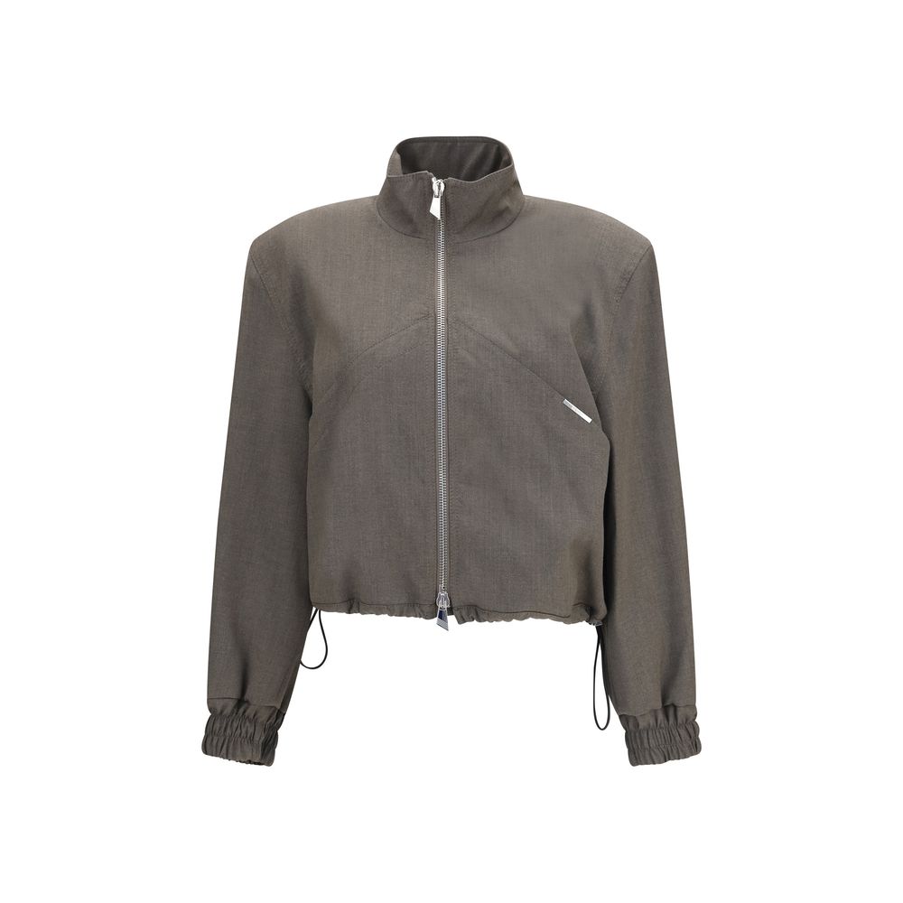 The Attico Brown Wool Oves Aries Bomber