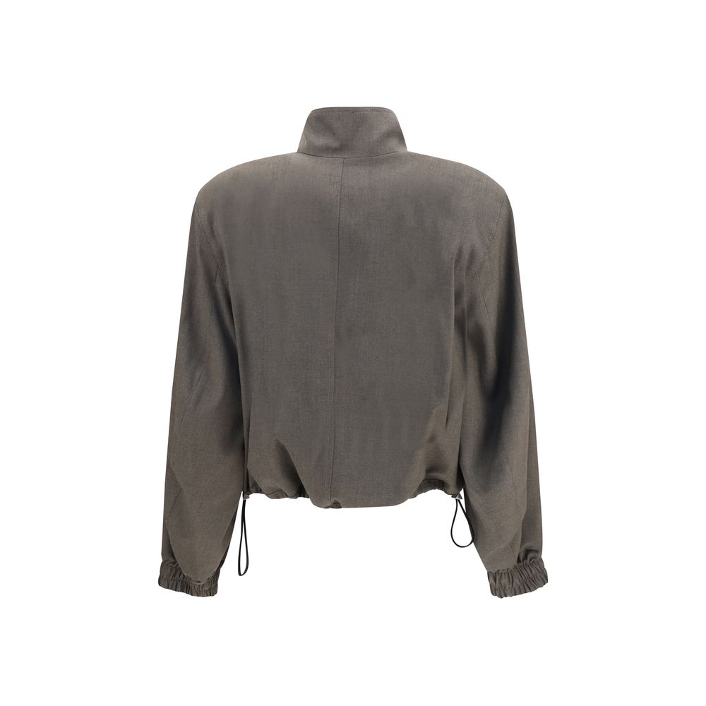 The Attico Brown Wool Oves Aries Bomber