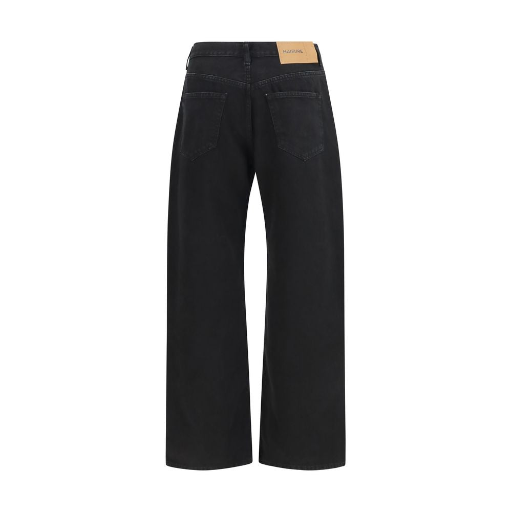 Haikure Black Cotton Straight-Leg Jeans