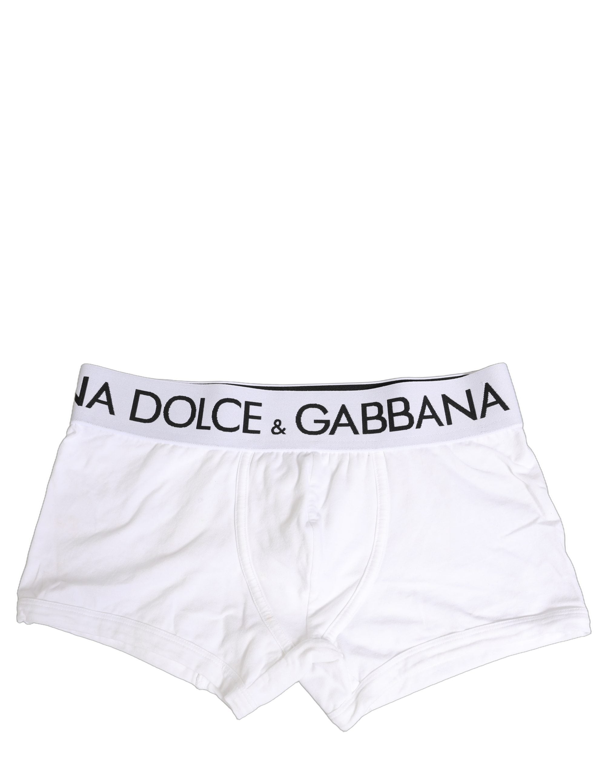Dolce & Gabbana White Cotton Stretch Regular Boxer Underwear