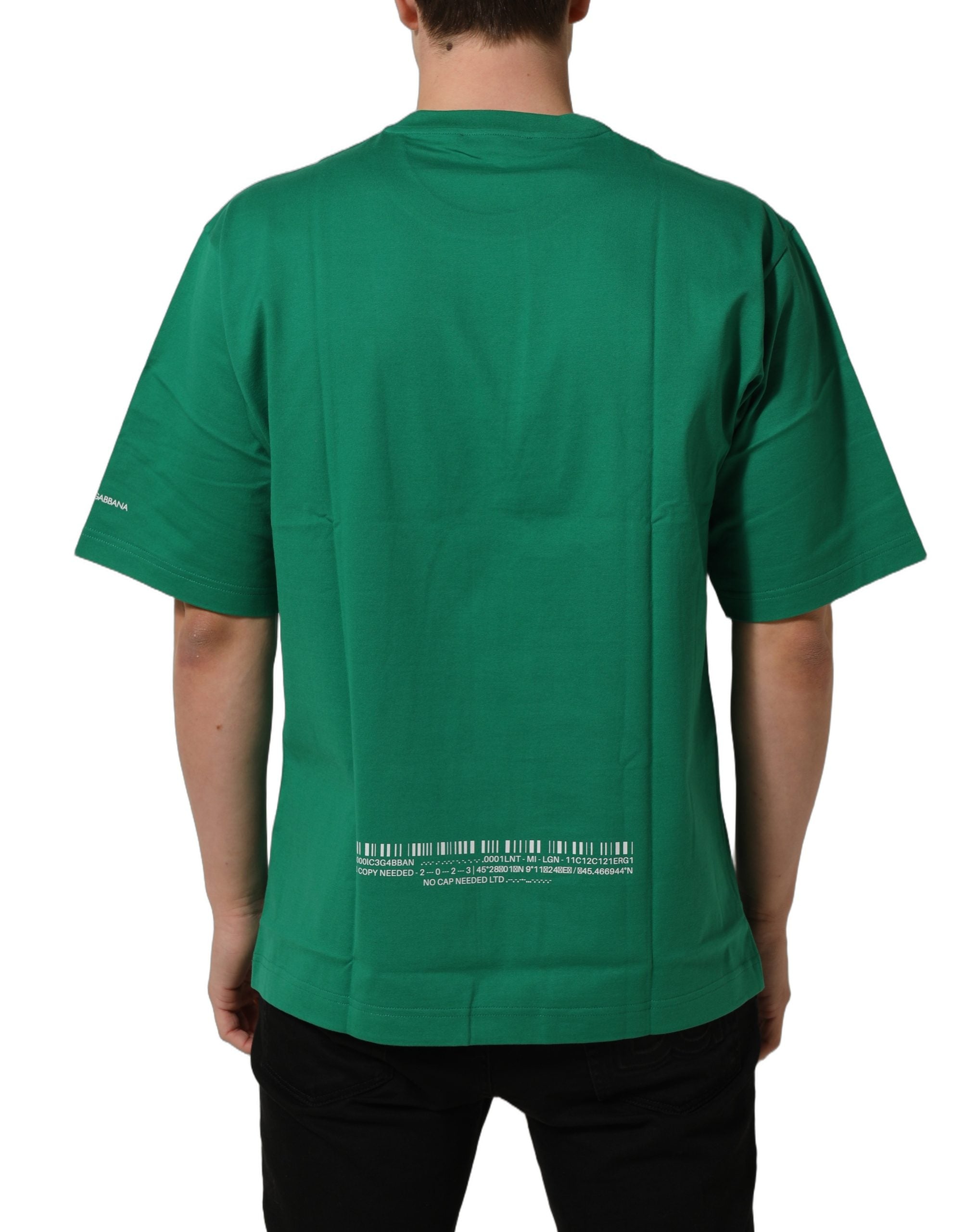 Dolce & Gabbana Green Cotton DGVIB3 Print Crew Neck T-shirt