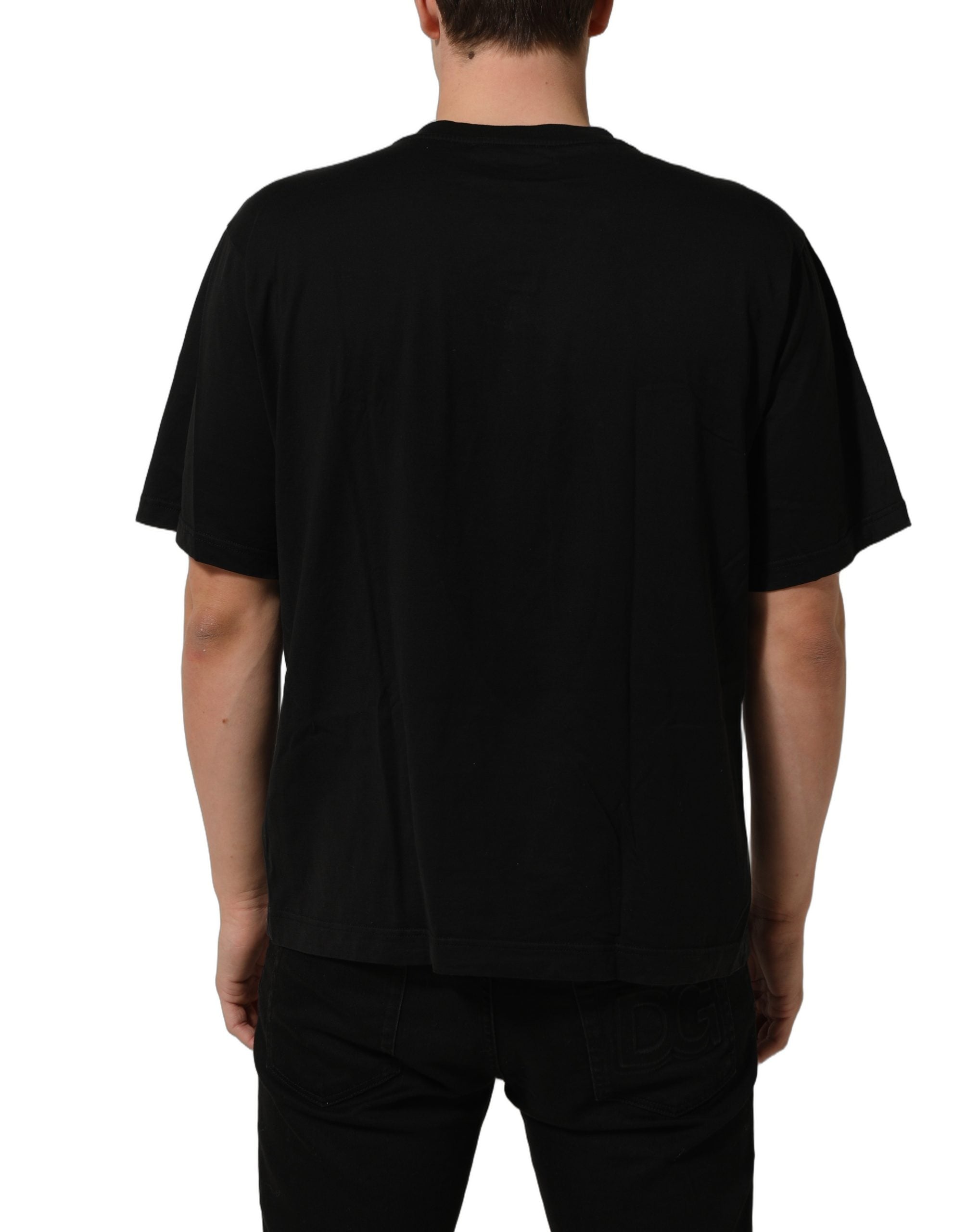 Dolce & Gabbana Black Metal DG Logo Short Sleeves T-shirt