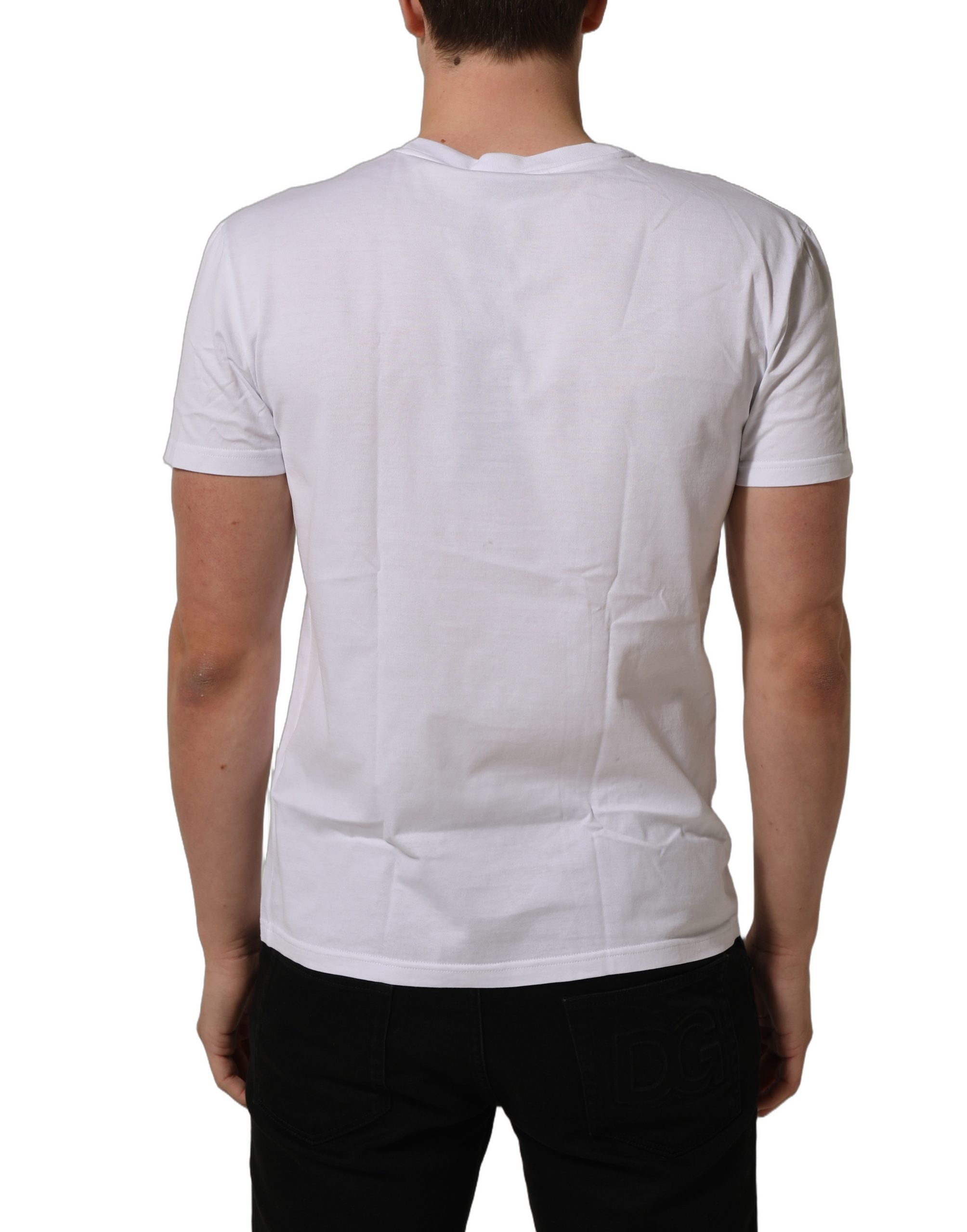 Dolce & Gabbana White DG Logo Print Short Sleeves Men T-shirt