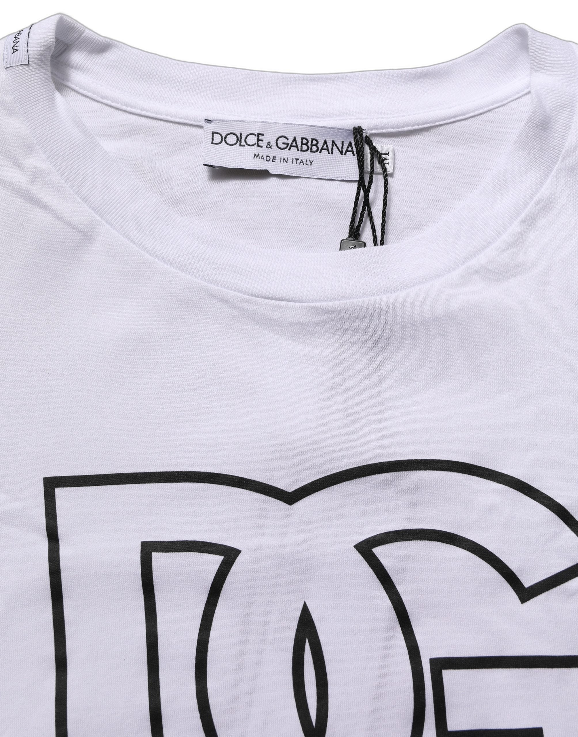 Dolce & Gabbana White DG Logo Print Short Sleeves Men T-shirt