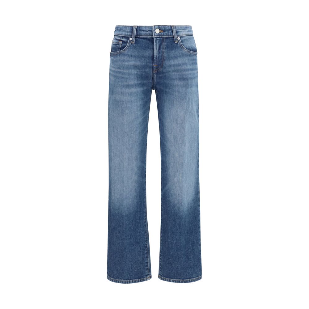 7FOR Blue Cotton Straight-Leg Jeans