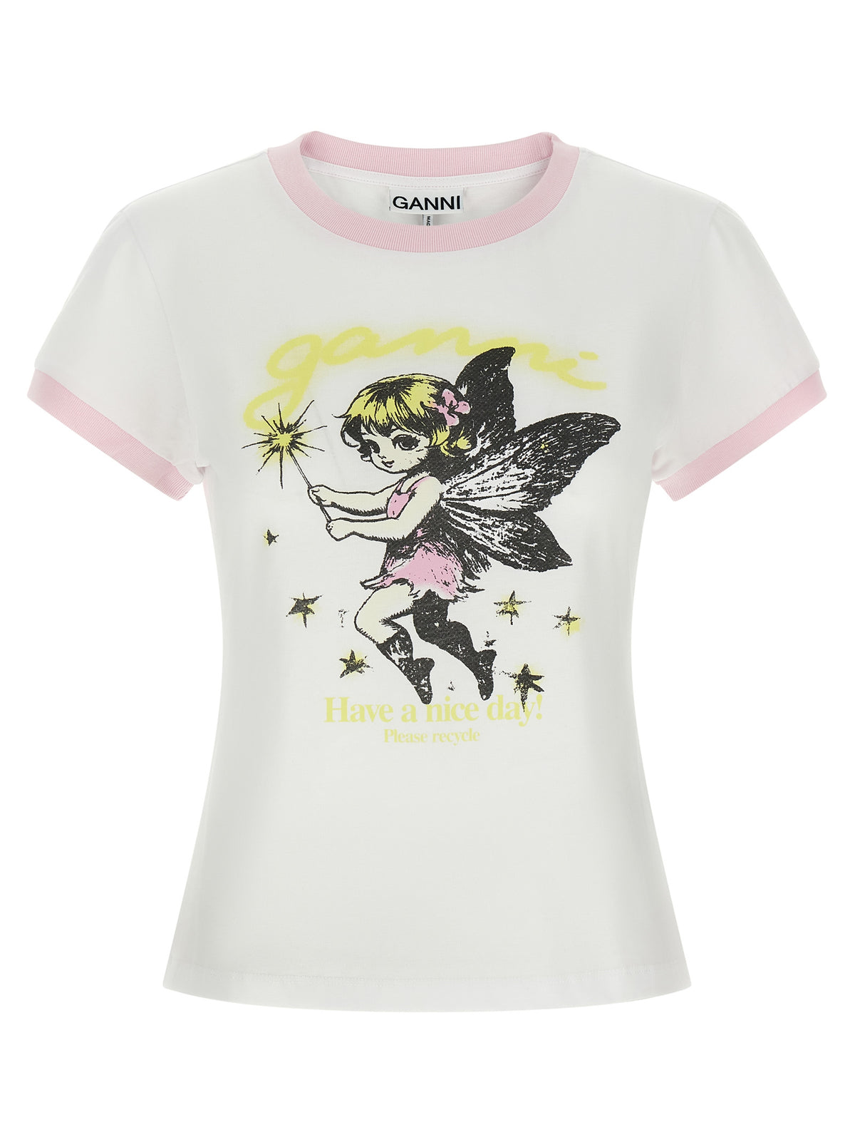Ganni White Organic Cotton T-Shirt