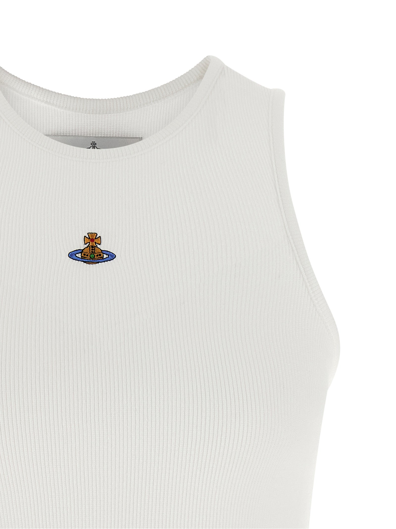 Vivienne Westwood White Cotton Sleeveles T-Shirt