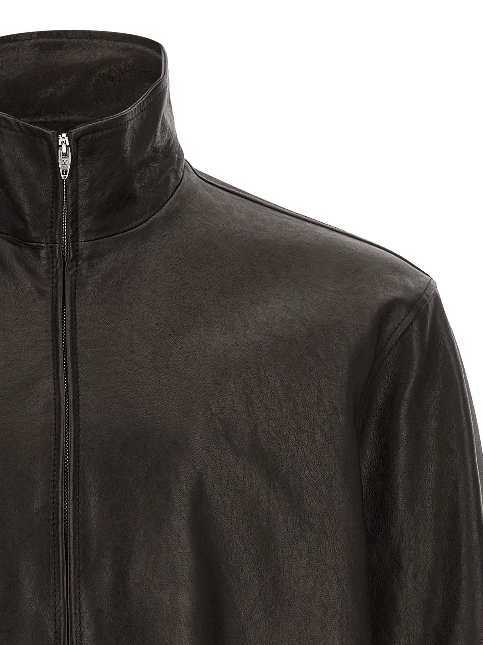 Valentino Garavani Black Calfskin Leather Jacket