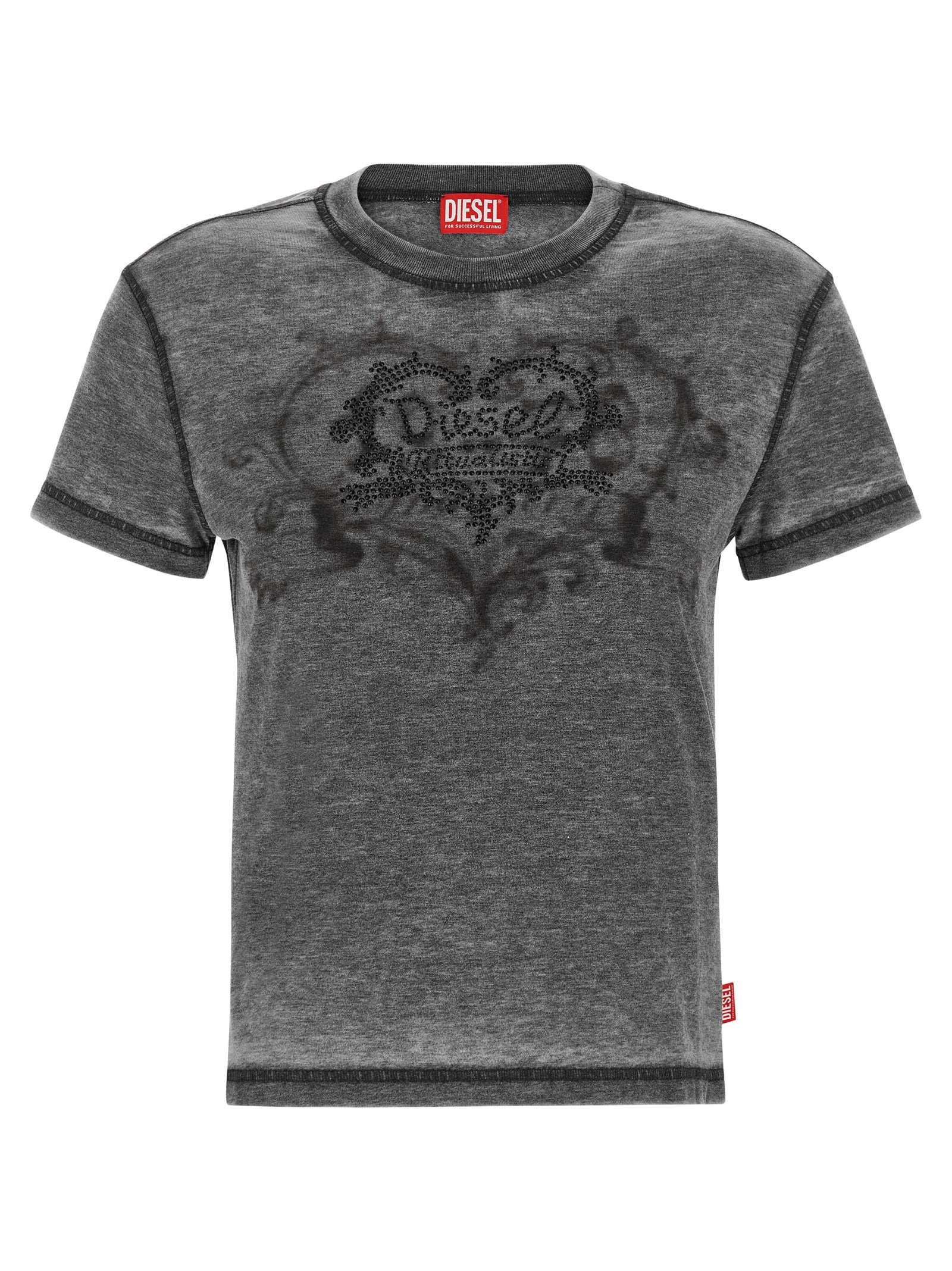 Diesel Gray Polyester T-Shirt