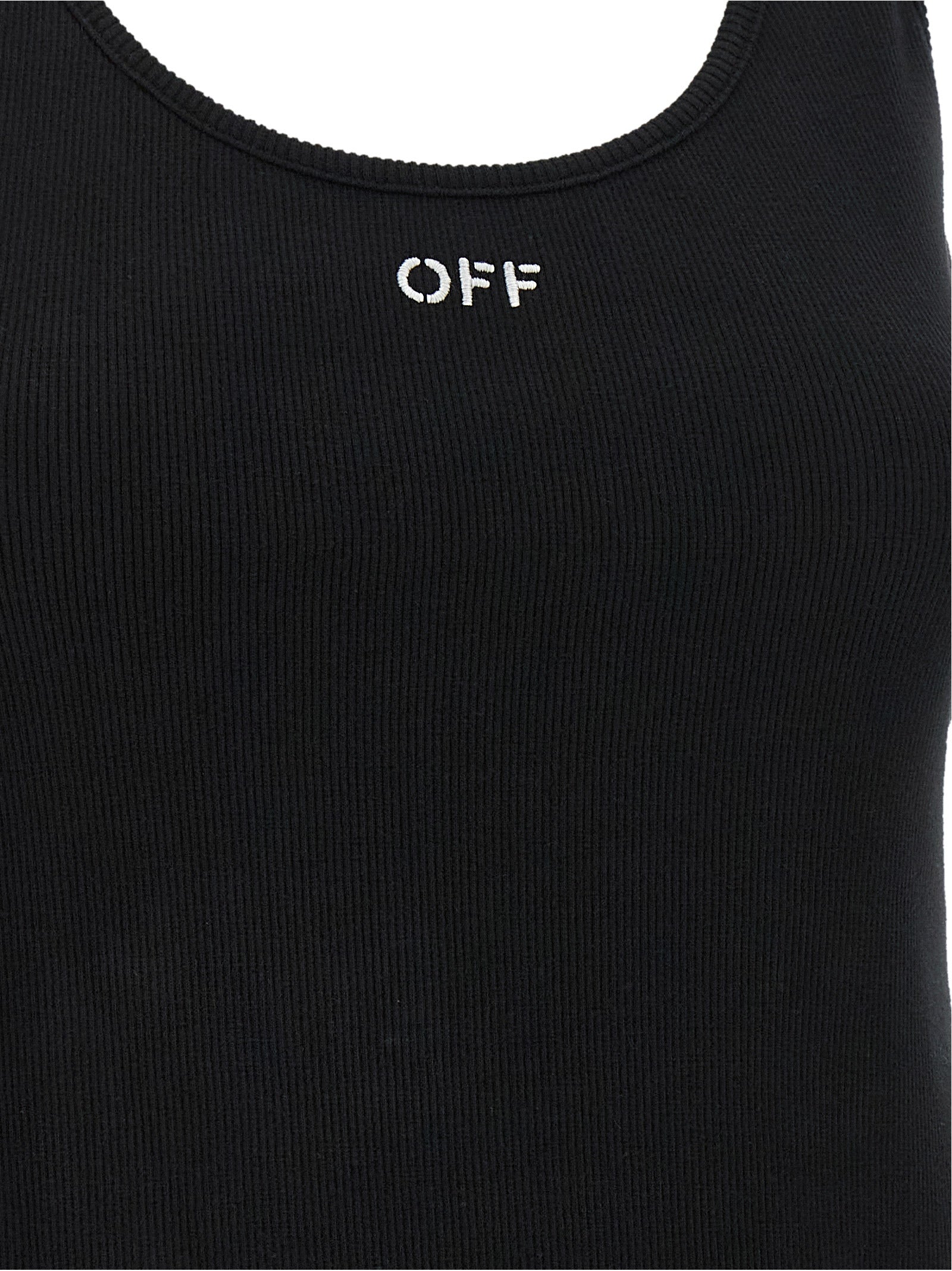 Off-White Black Cotton Tank Tops
