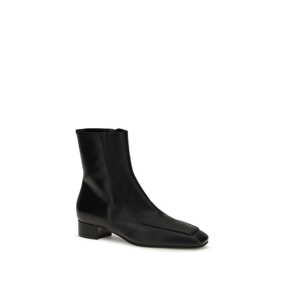 Herbert Levine Black Calf Leather Bos Taurus Ankle Boots