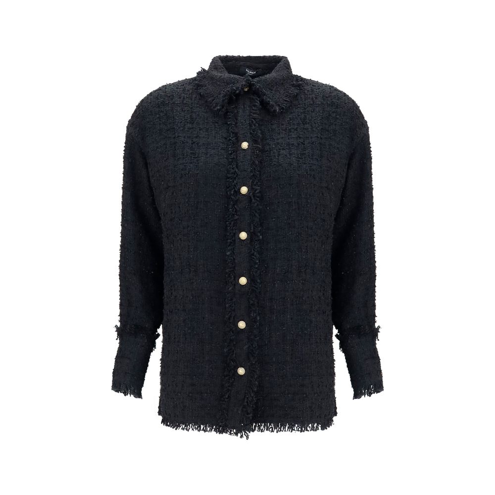 Balmain Black Polyamide Pattern Shirt