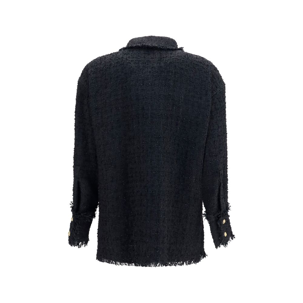 Balmain Black Polyamide Pattern Shirt