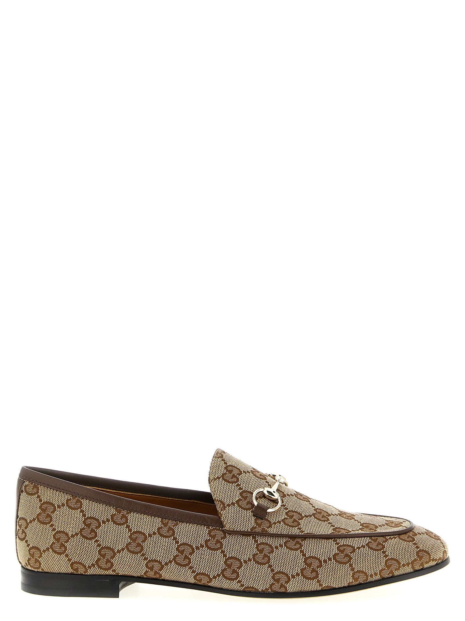 Gucci Beige Polyester Slip-On Loafers