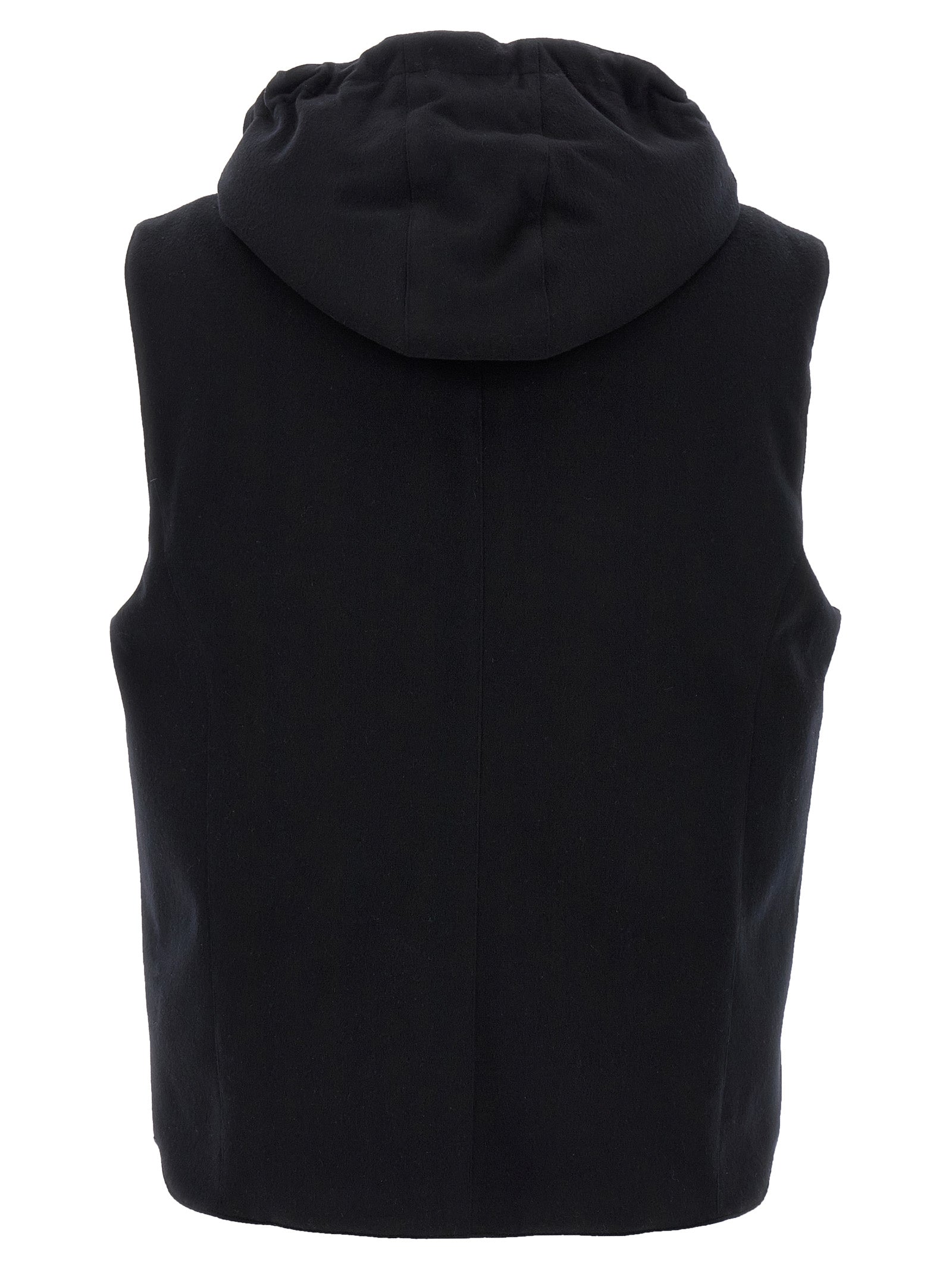 Brunello Cucinelli Black Wool Sleeveless Jacket