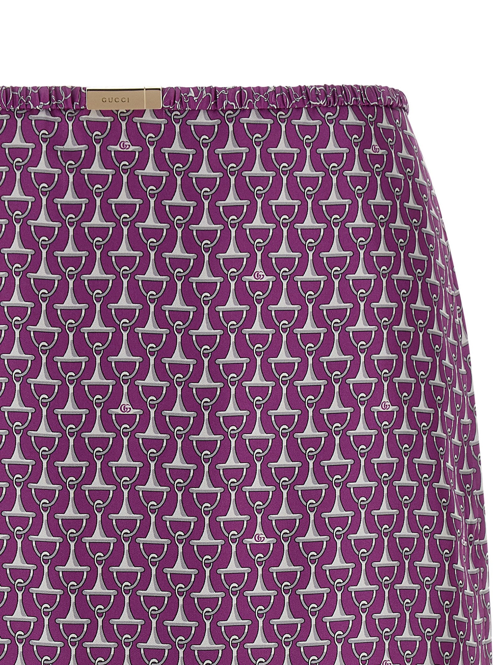 Gucci Purple Silk Midi Skirt
