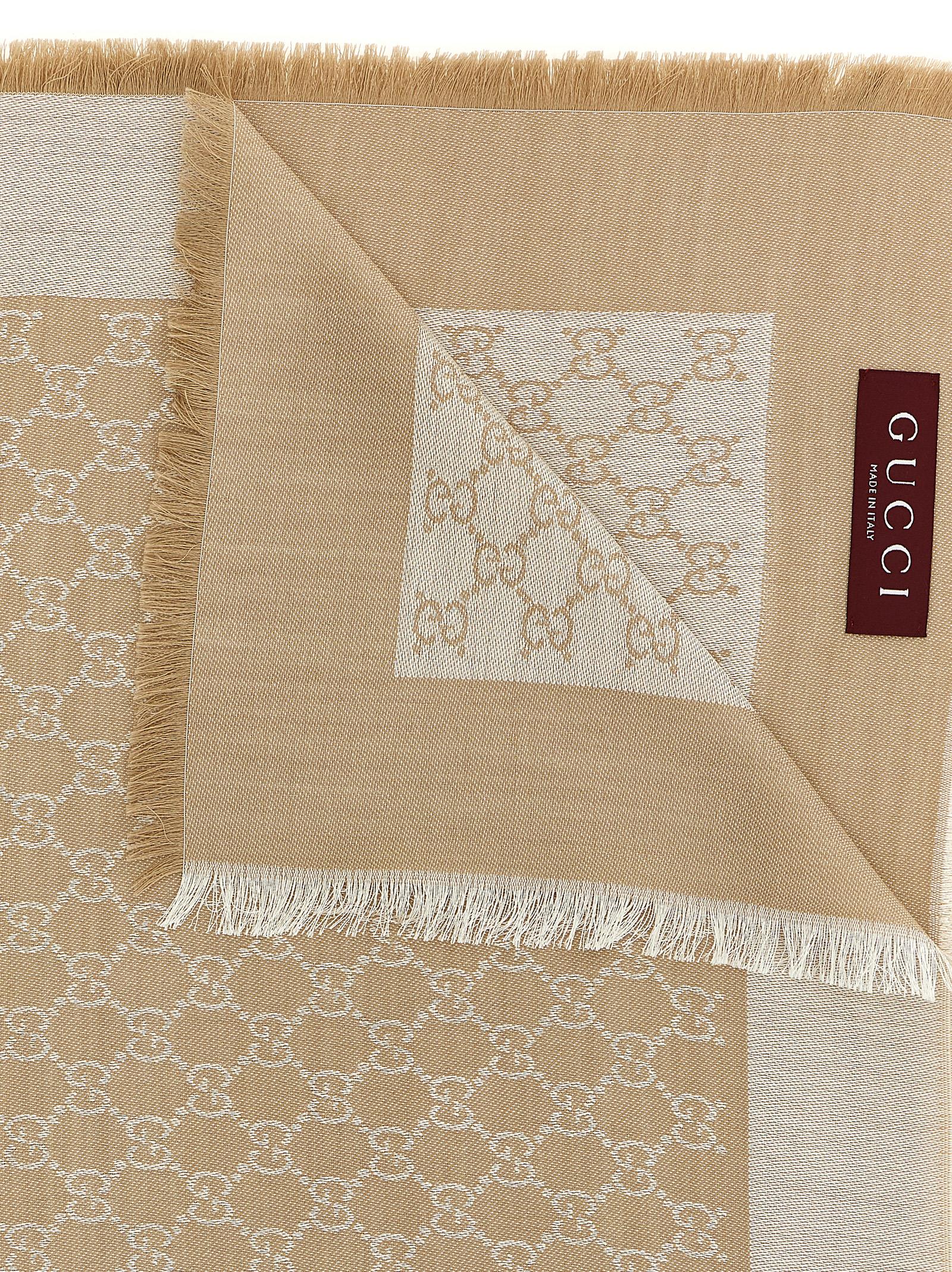 Gucci Beige Silk Scarf