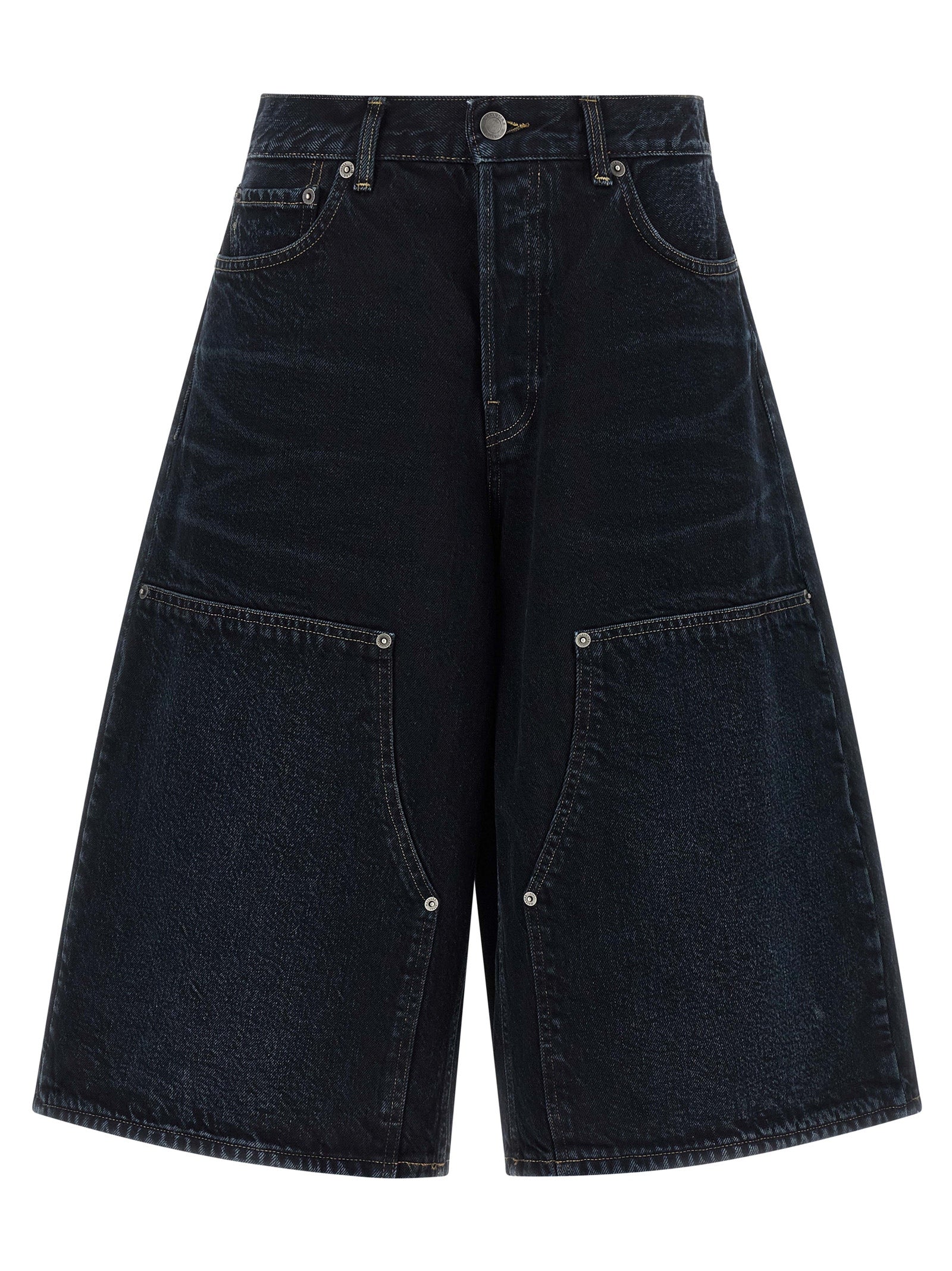 Haikure Blue Cotton Bermuda Shorts