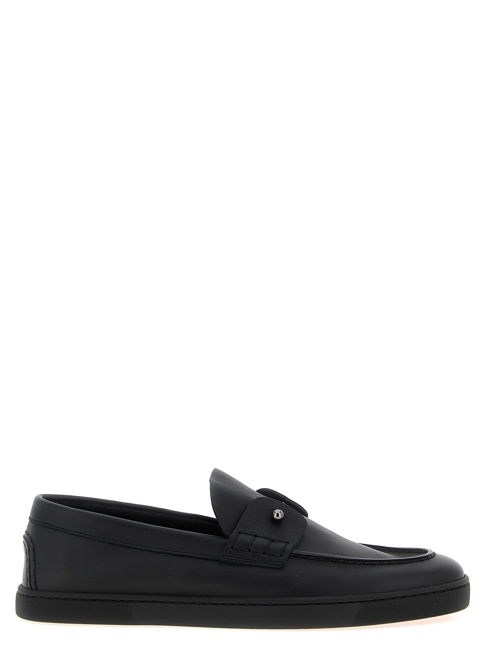 Christian Louboutin Black Calfskin Slip-On Loafers