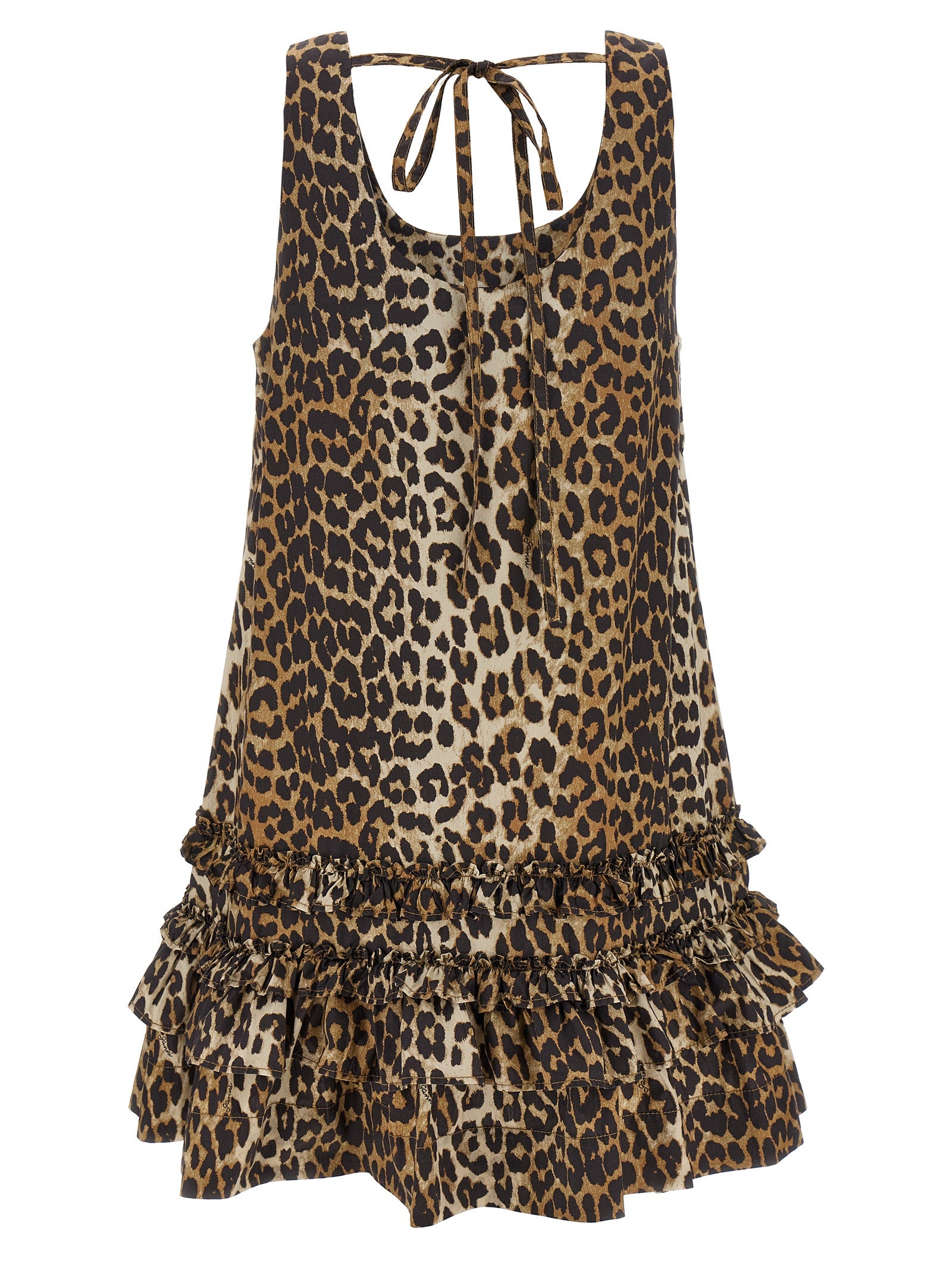 Ganni Brown Organic Cotton Short Dress