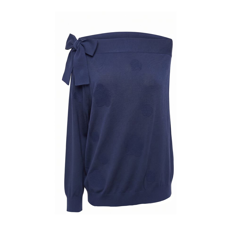 Malo Blue Cotton Women Sweater