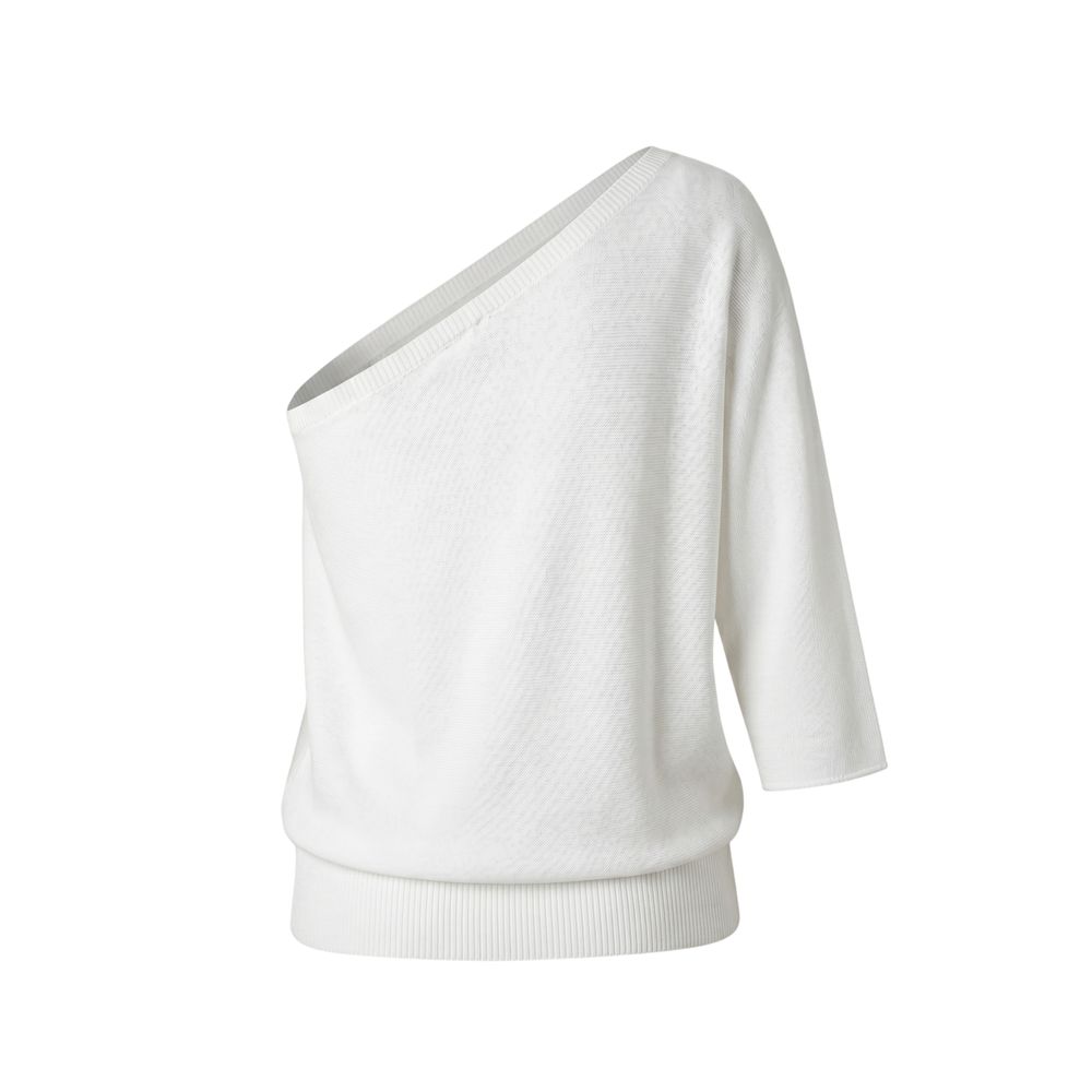 Malo White Cotton Women Sweater