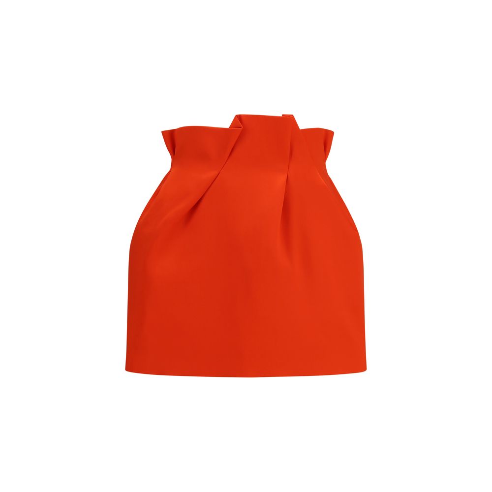 Magda Butrym Red Silk Mini Skirt