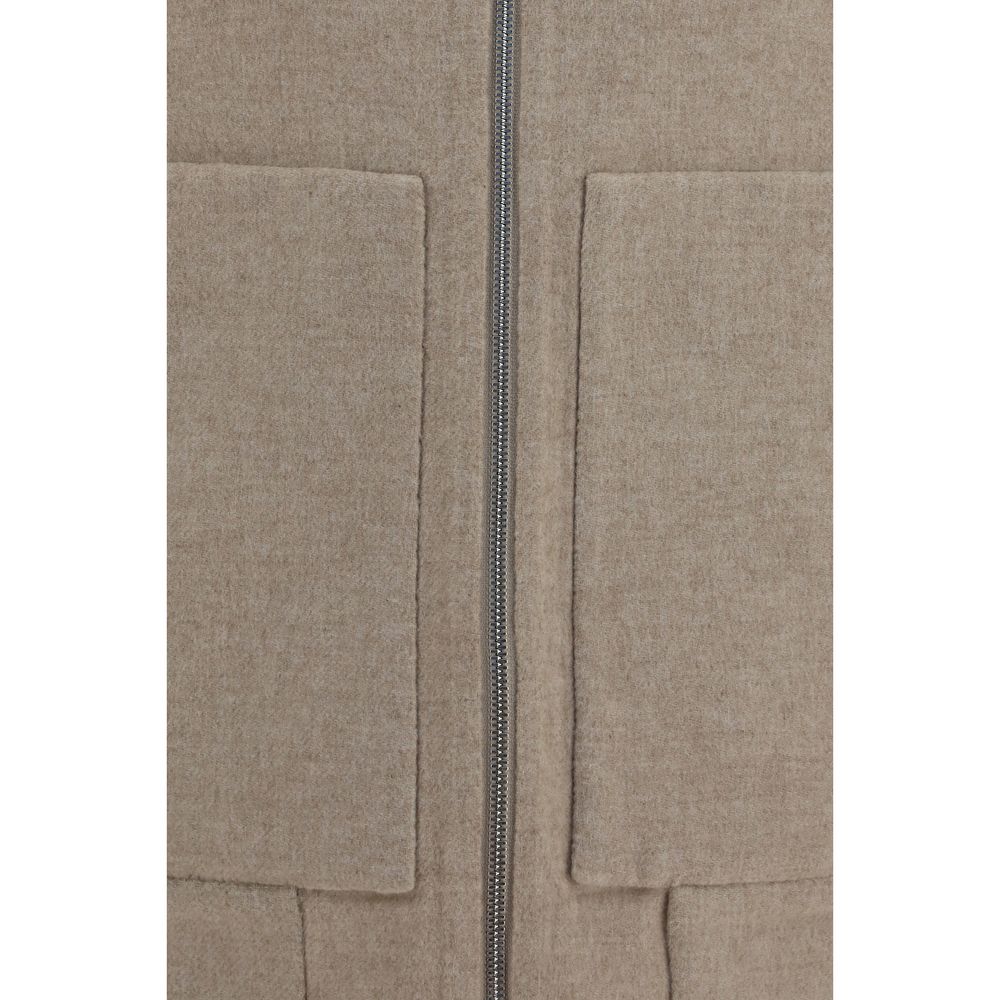 Brunello Cucinelli Beige Cashmere Full-Length Jacket