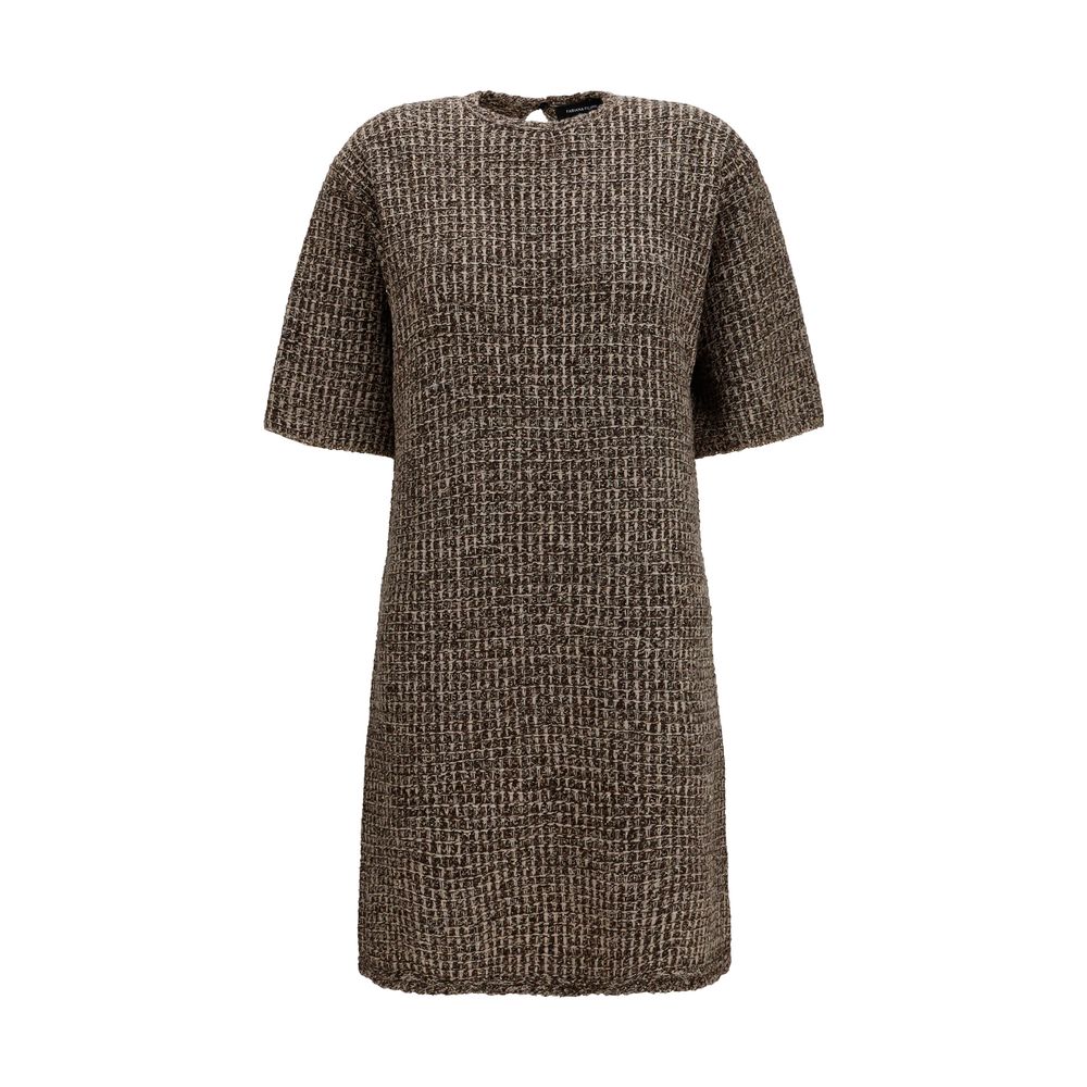 Fabiana Filippi Brown Wool Oves Aries Casual Dress