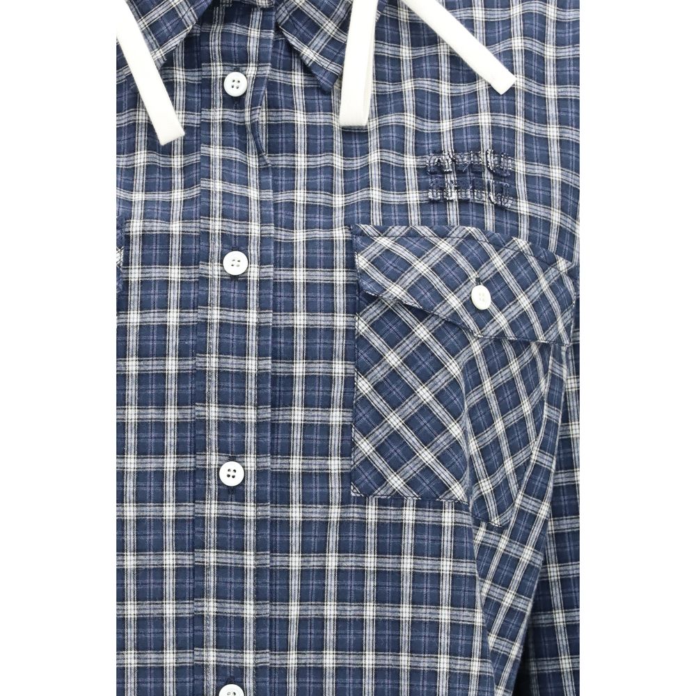 Miu Miu Blue Cotton Pattern Shirt