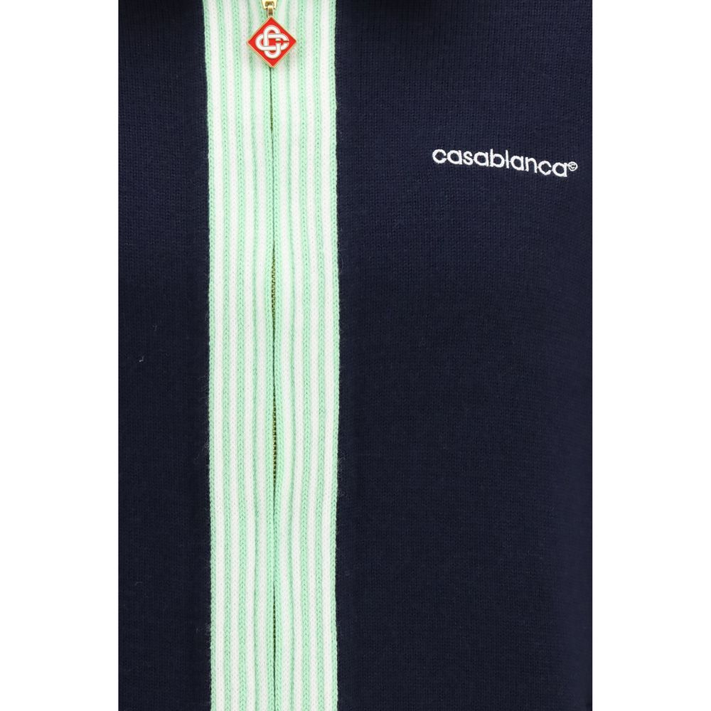 Casablanca Blue Wool Oves Aries Full-Length Jacket