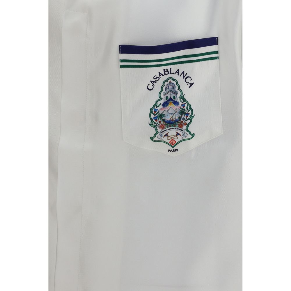 Casablanca White Silk Shortsleeve Shirt