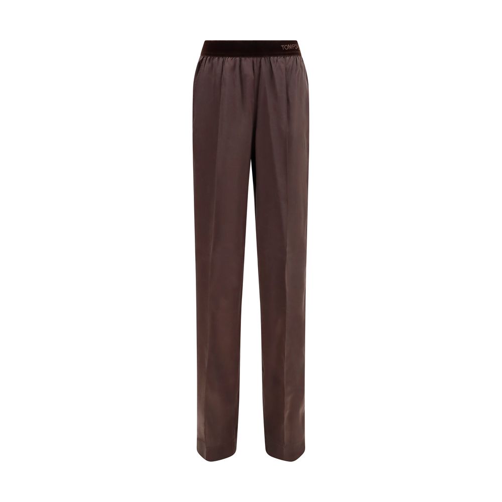 Tom Ford Brown Silk Casual Pants