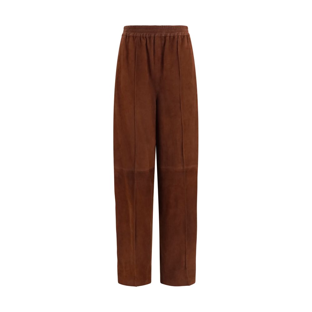 Fabiana Filippi Brown Leather Casual Pants