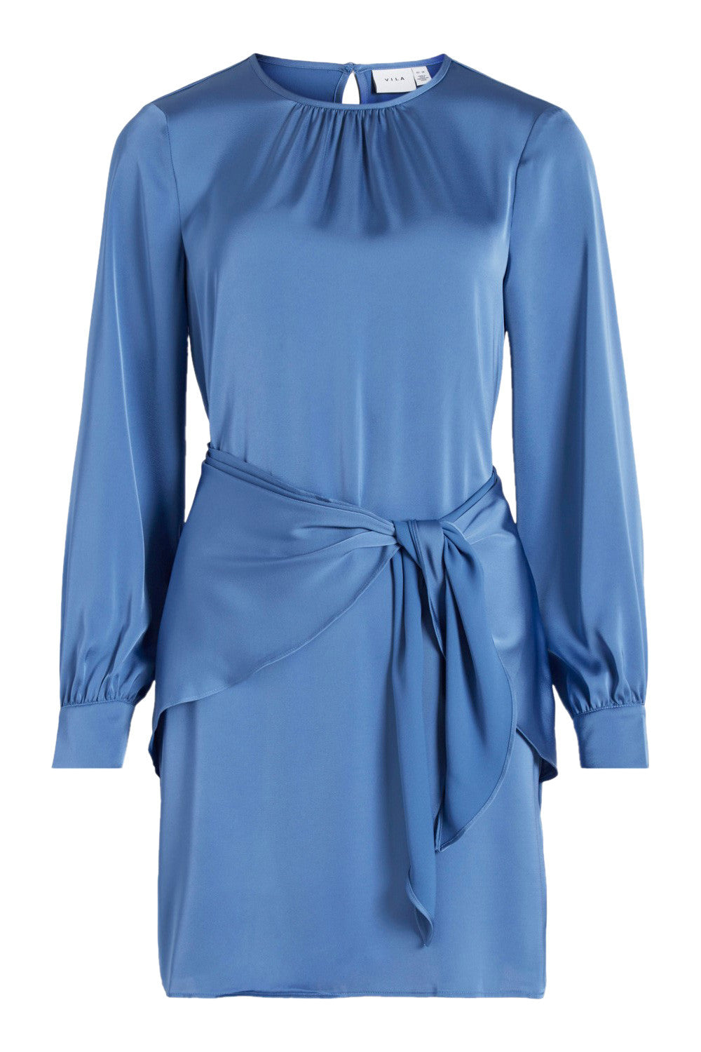 Vila Clothes Blue Polyester Short Dress